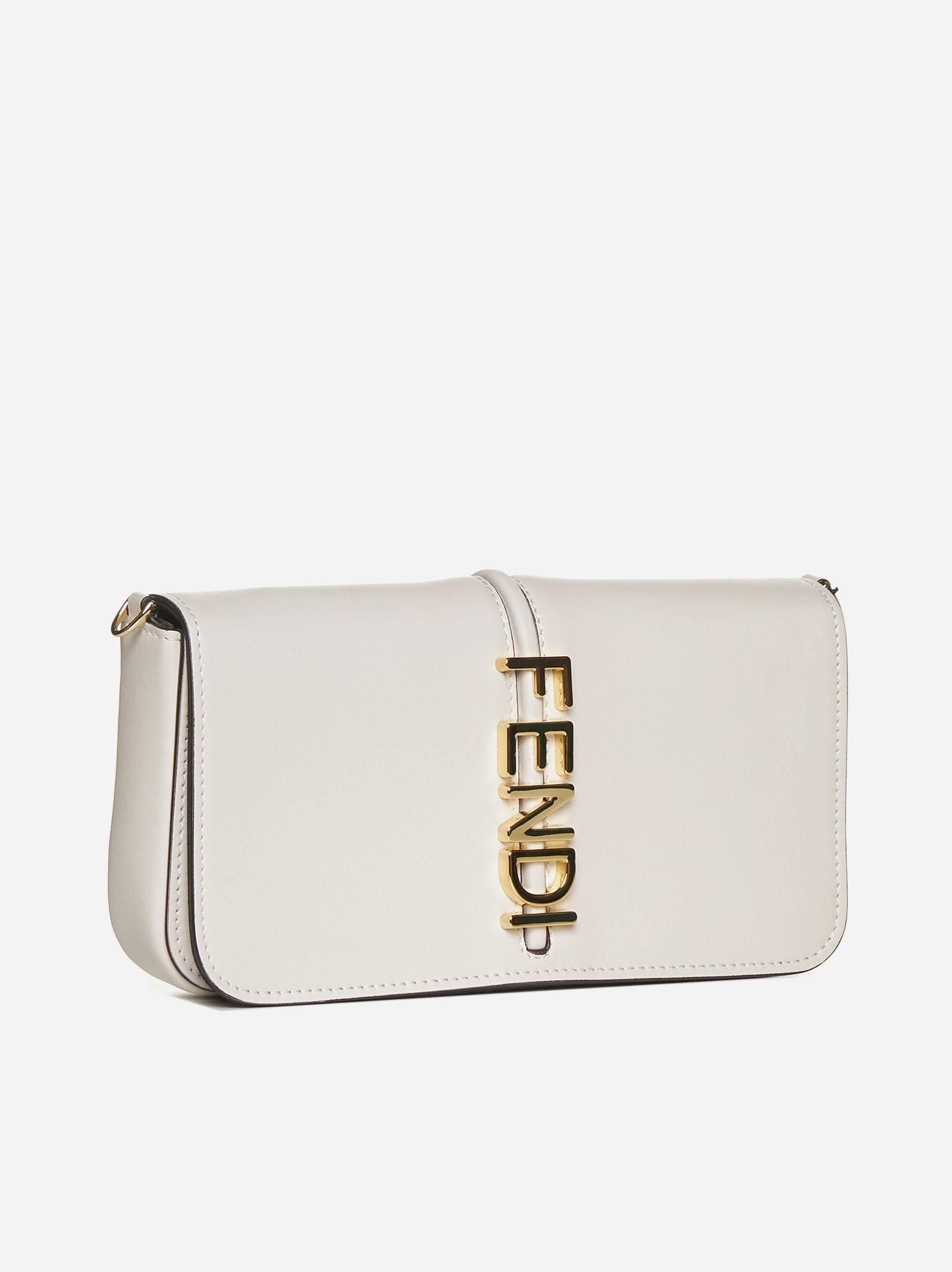 Fendi Graphy Leather Wallet On Chain in Black