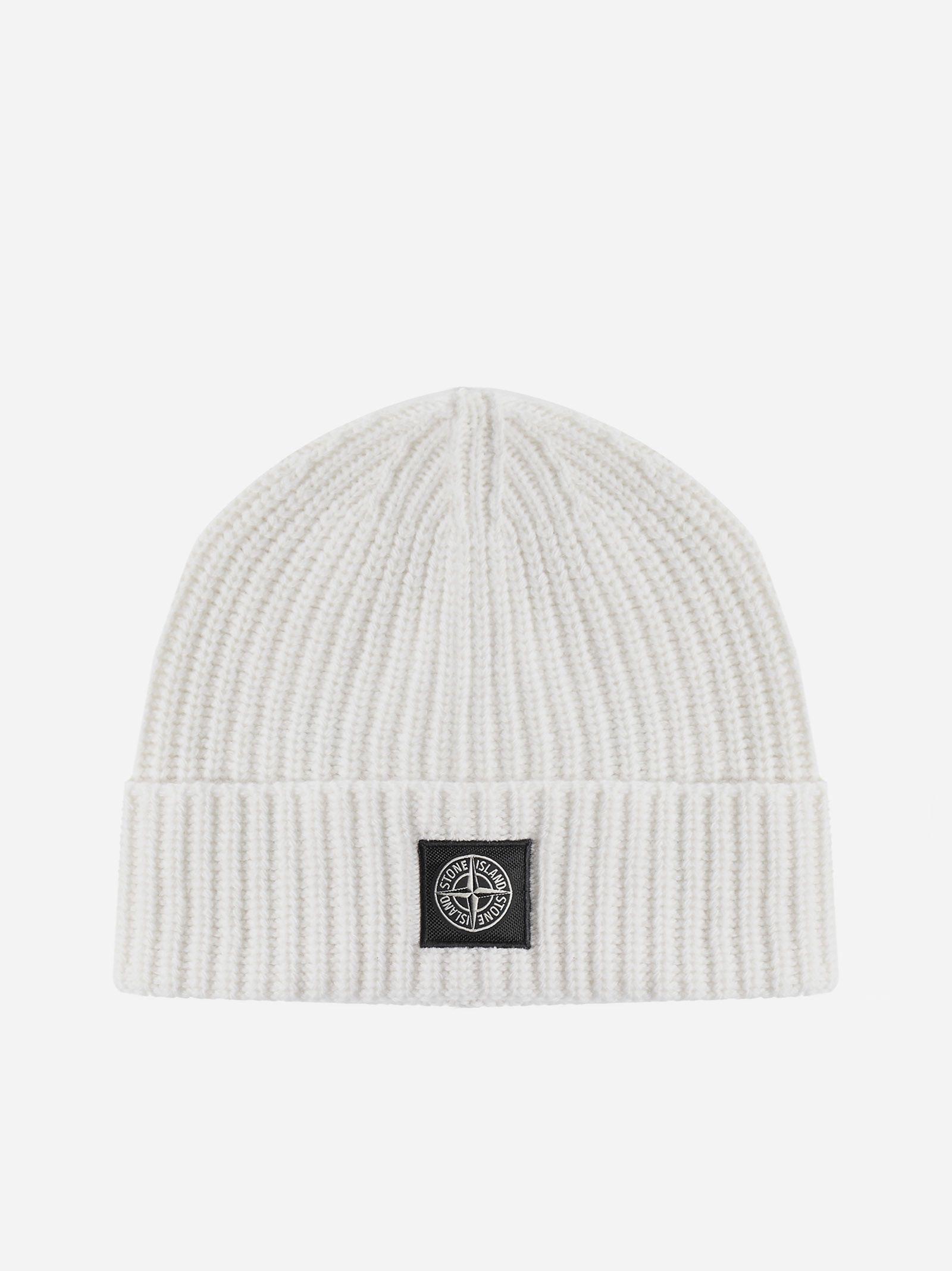 Stone Island Wool Compass-patch Knit Beanie in White - Black (White) for  Men - Lyst