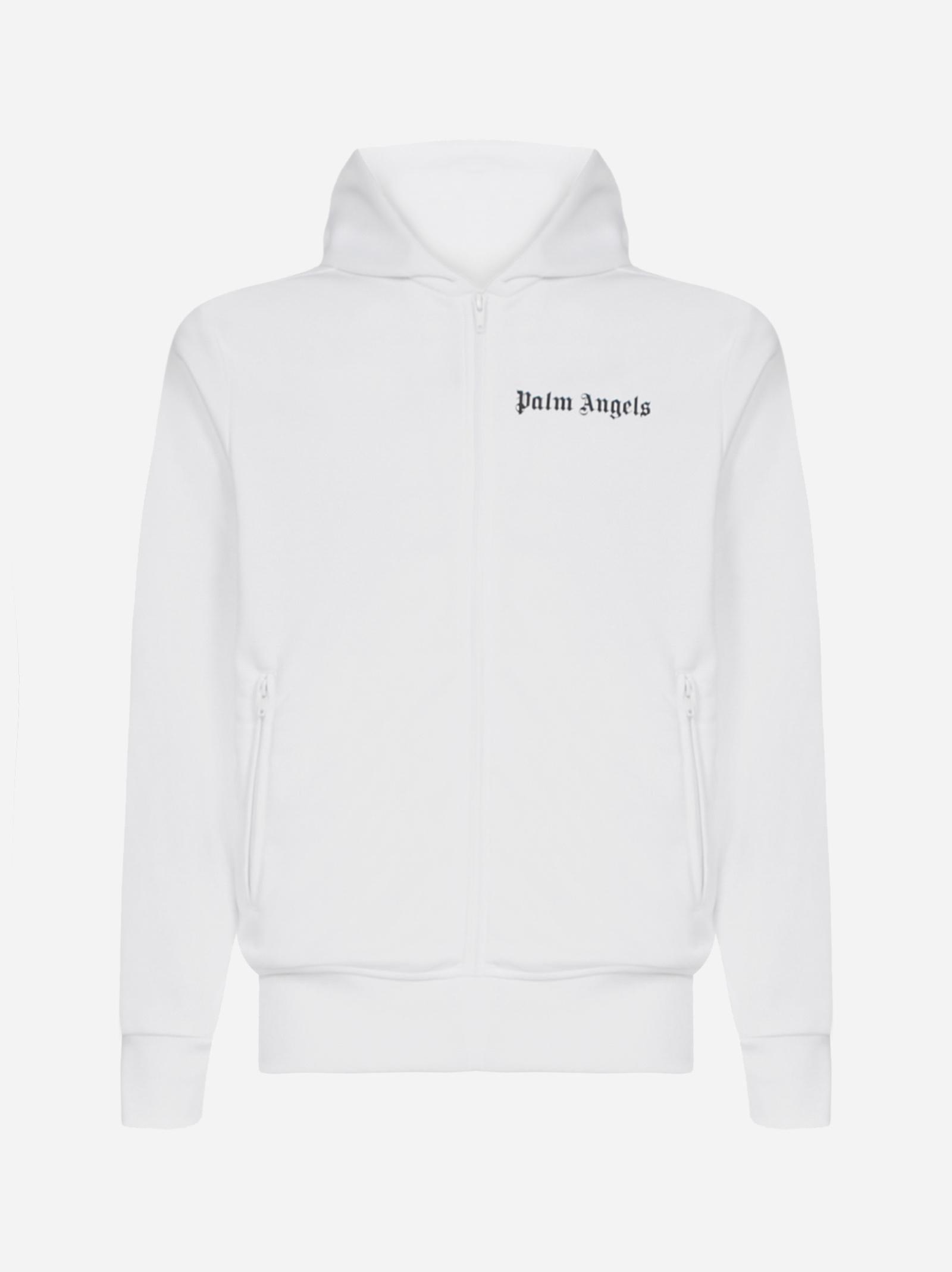 Palm Angels Logo Hooded Track Jacket in White for Men Lyst