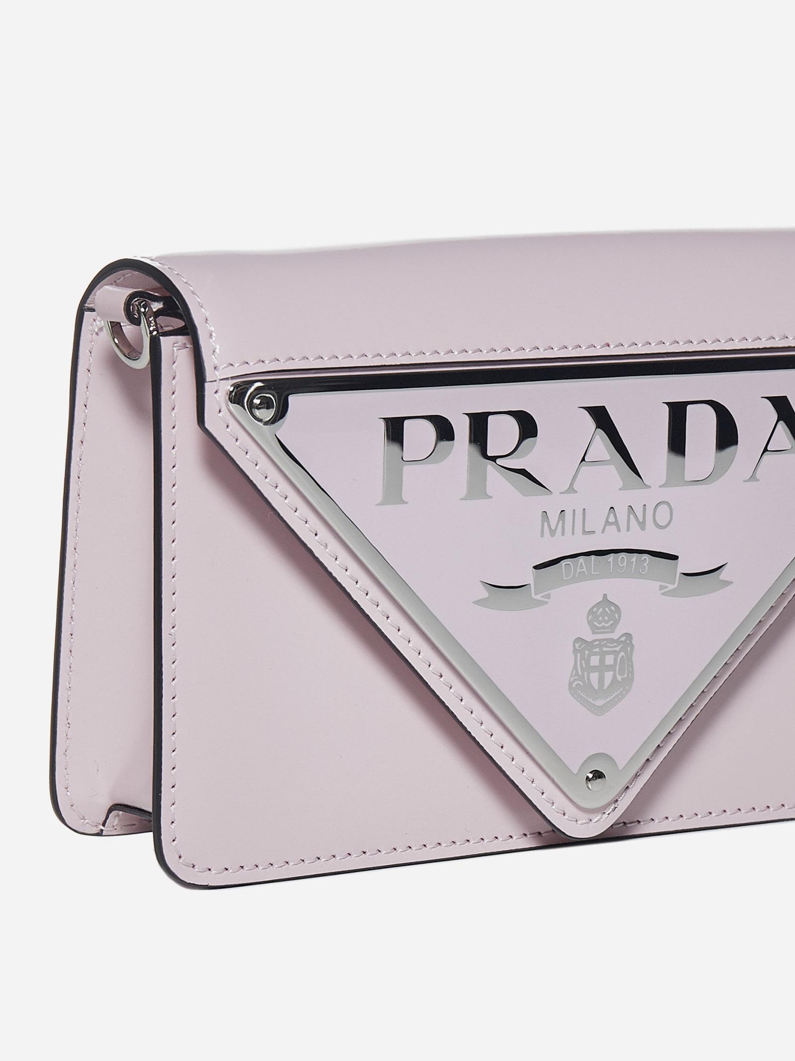 Prada Oversized Logo-plaque Leather Mini Bag | Lyst
