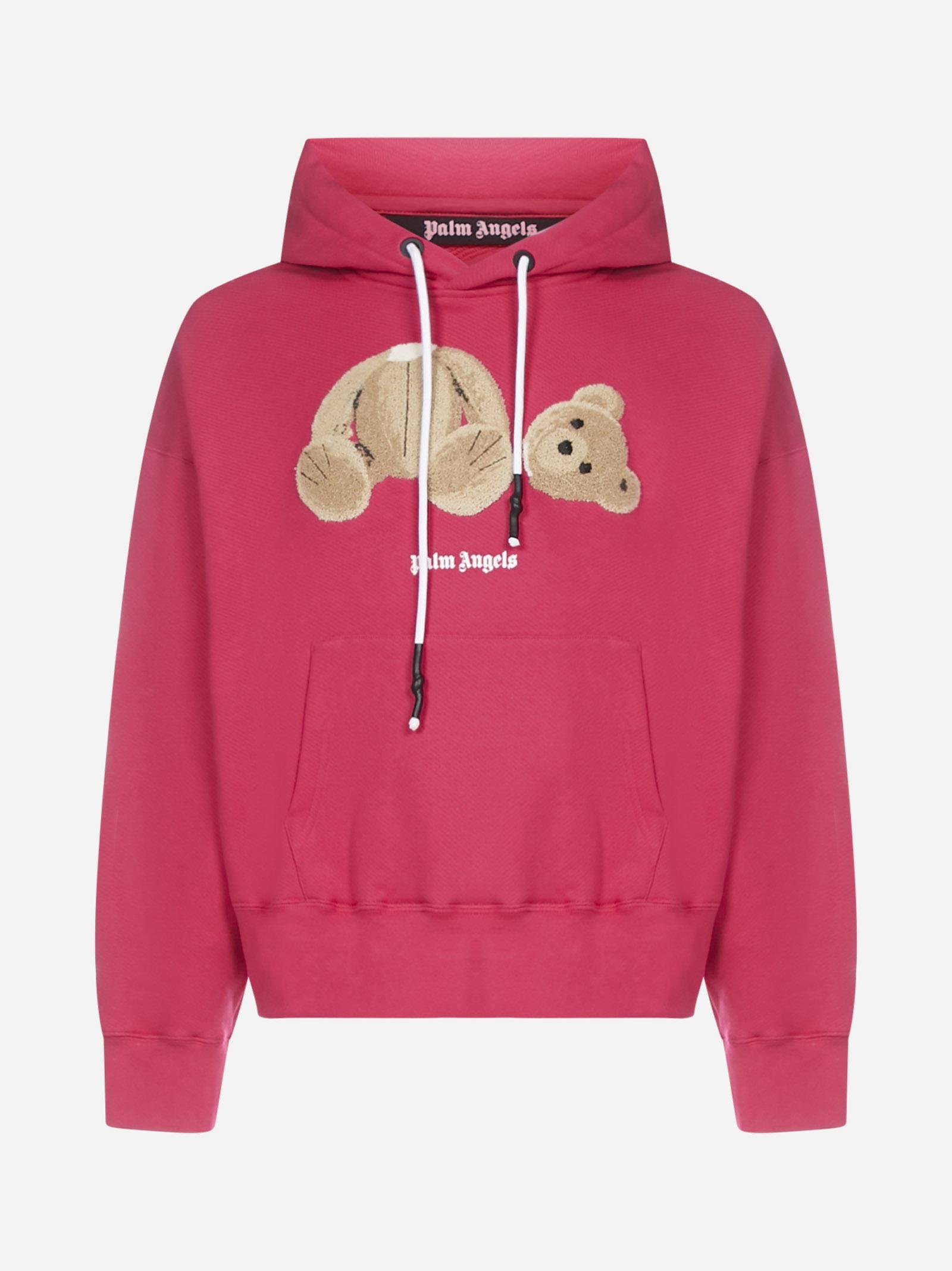 Palm Angels Teddy Bear Patch Hoodie in Pink for Men | Lyst
