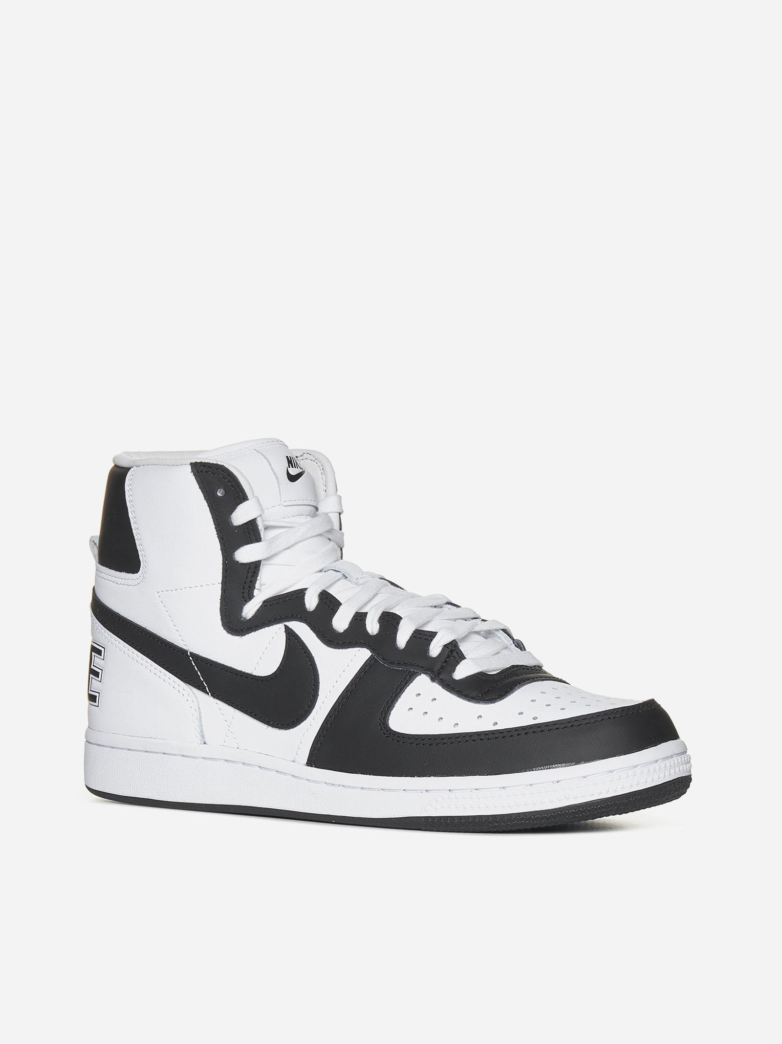 Nike Nike X Cdg Hp High Terminator Leather Sneakers in White for Men | Lyst