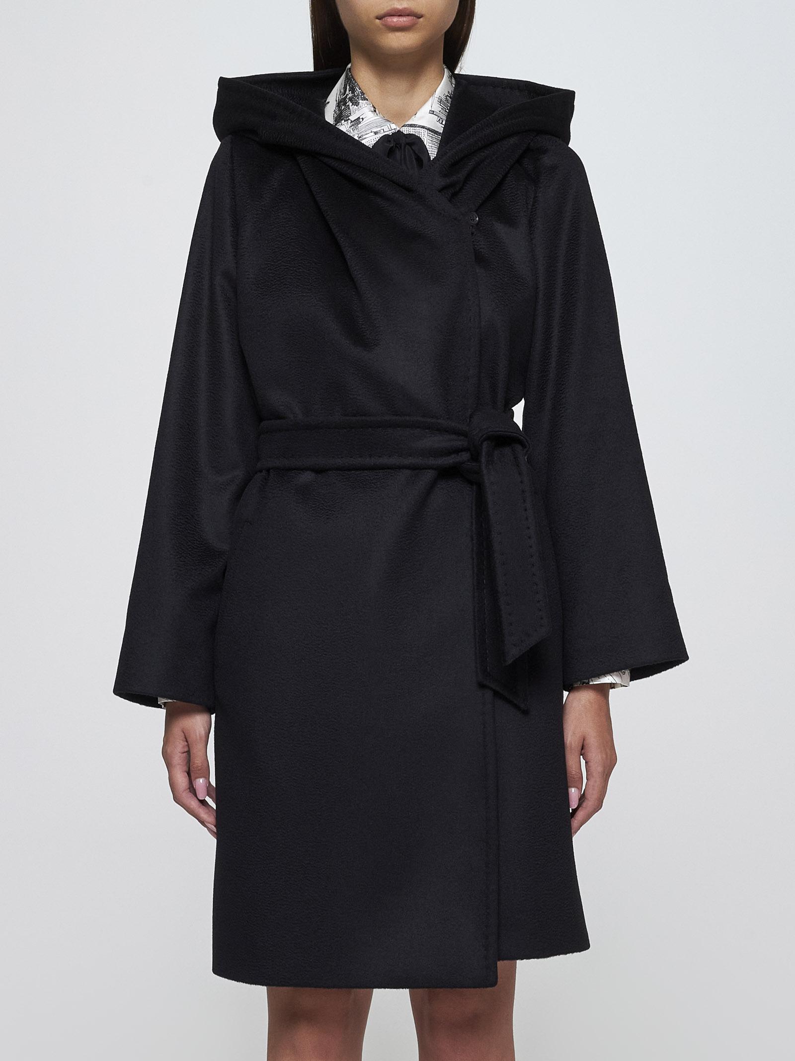 Max Mara☆Wool Hooded Wrap Coat Women's MAX MARA Wool Hooded Red Wrap Coat Overcoat Long US8