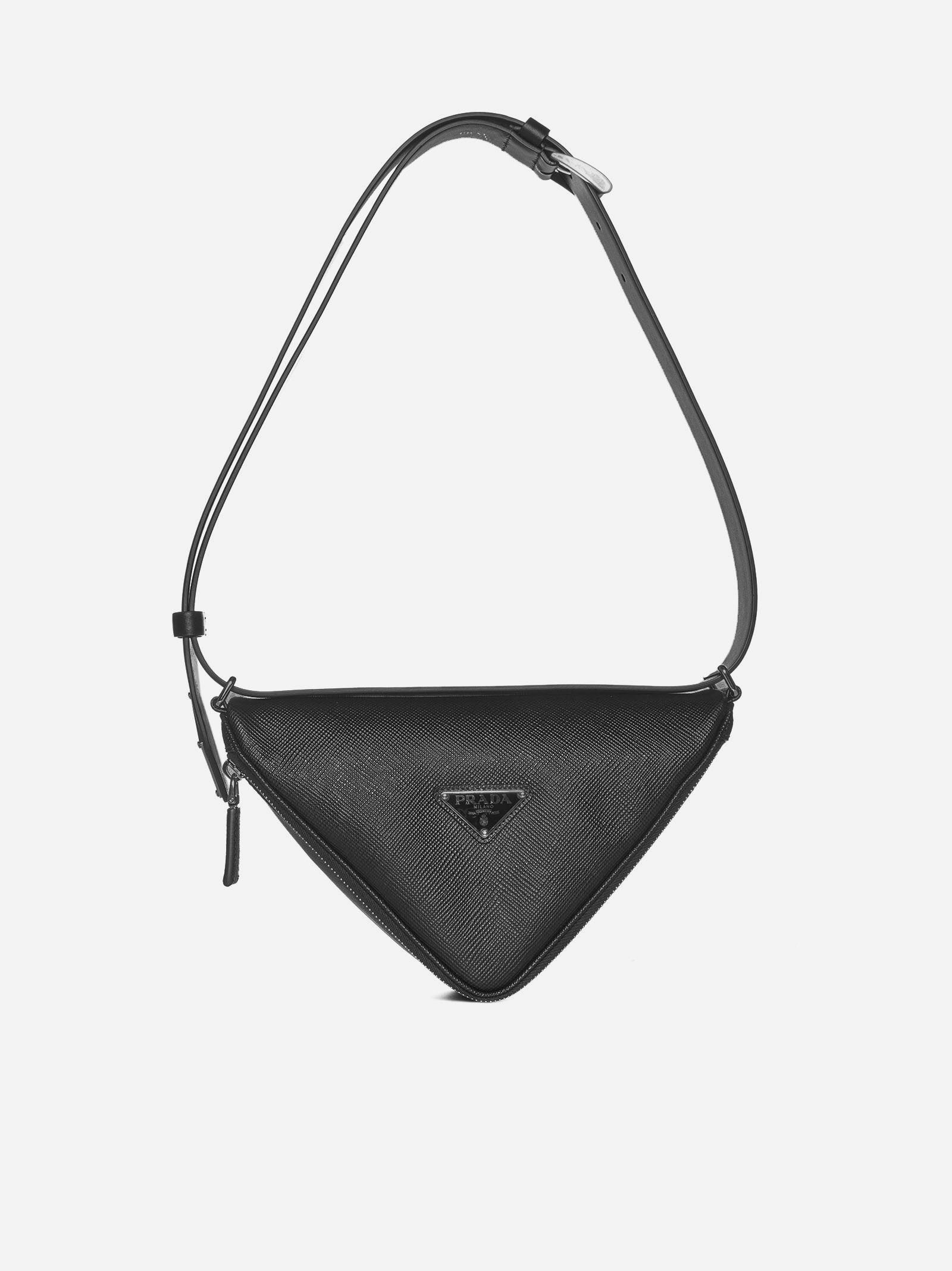 Black Saffiano Prada Triangle Bag