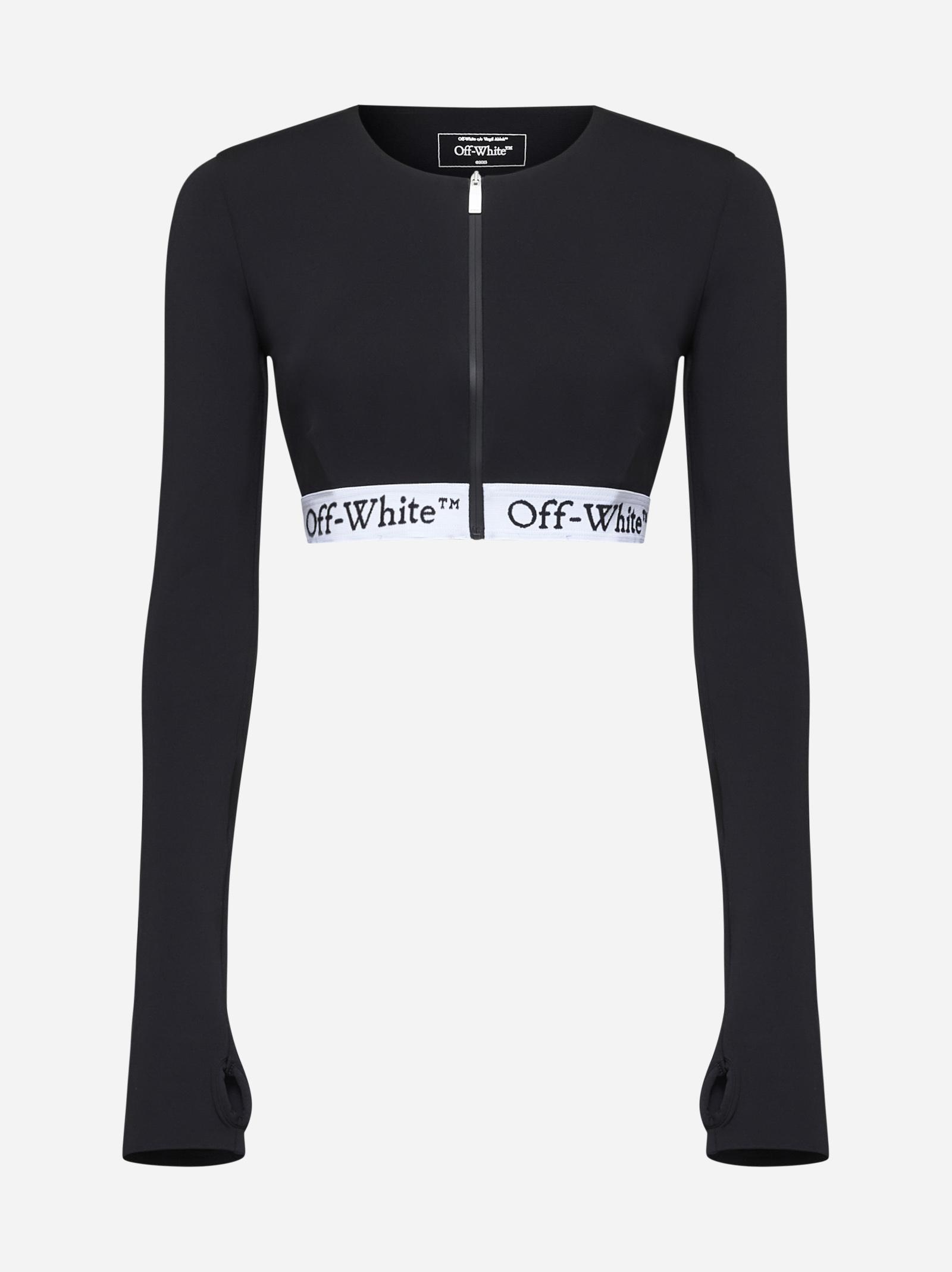 Off white crop top black new arrivals