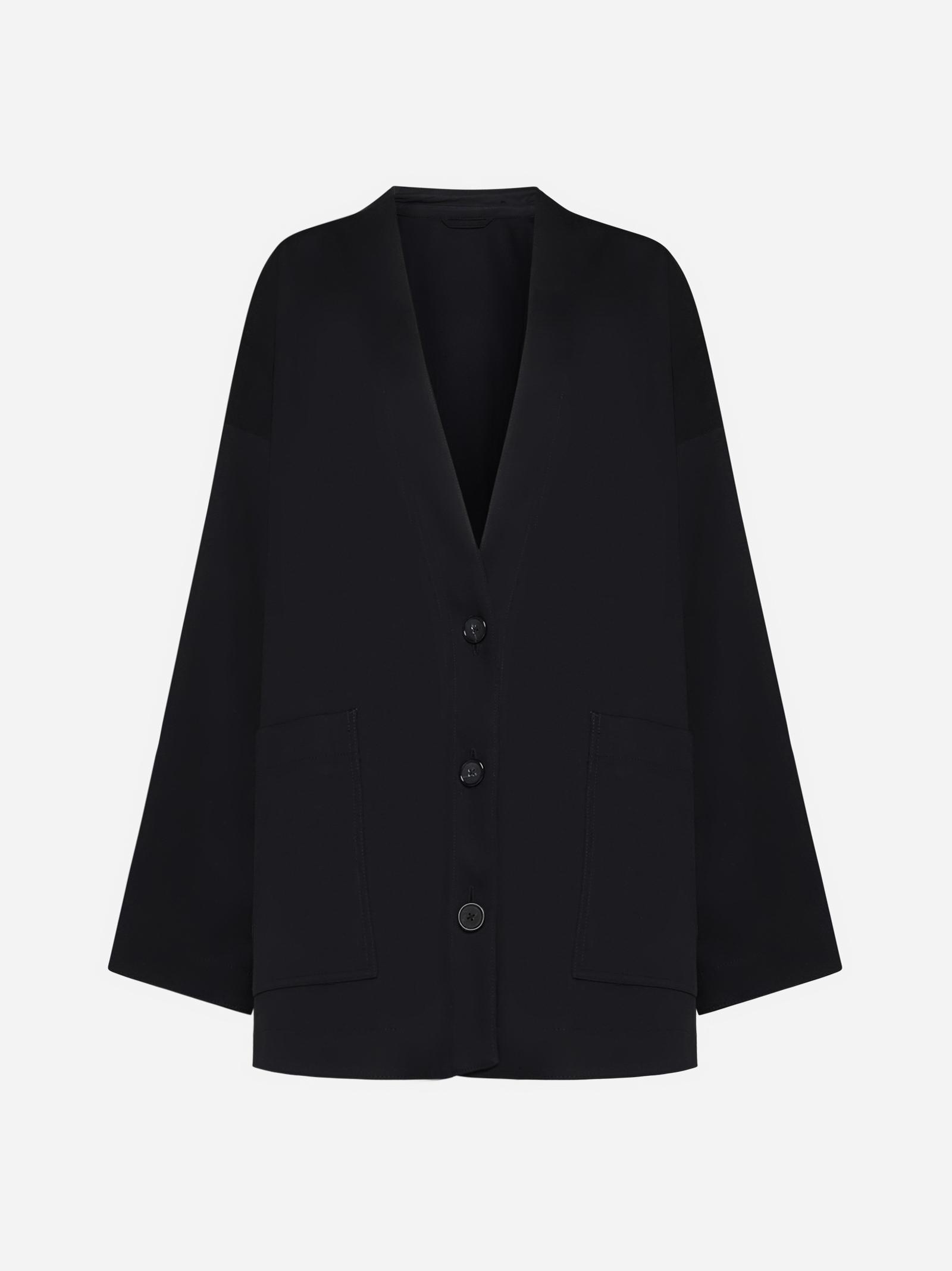 TOTEME Oversized Cotton Cardigan in Black Lyst UK