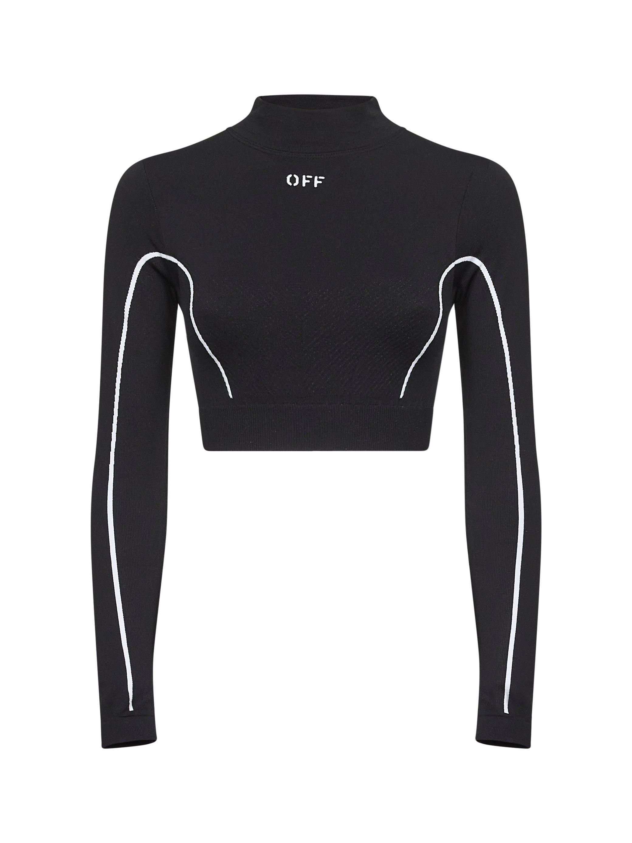 Tシャツ・カットソー OFF WHITE Women Tops OWBA075C99FLE001 1001 black Off-White - Black t-shirt with Off-White Exactly the