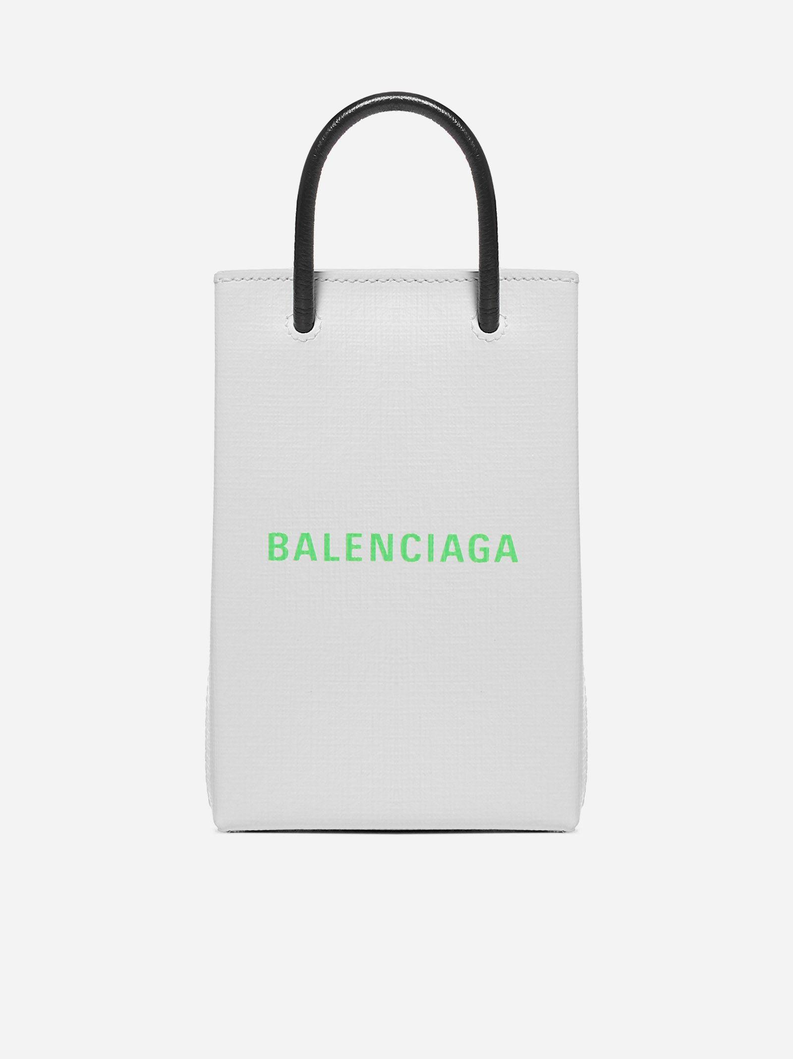 balenciaga phone bolsa white