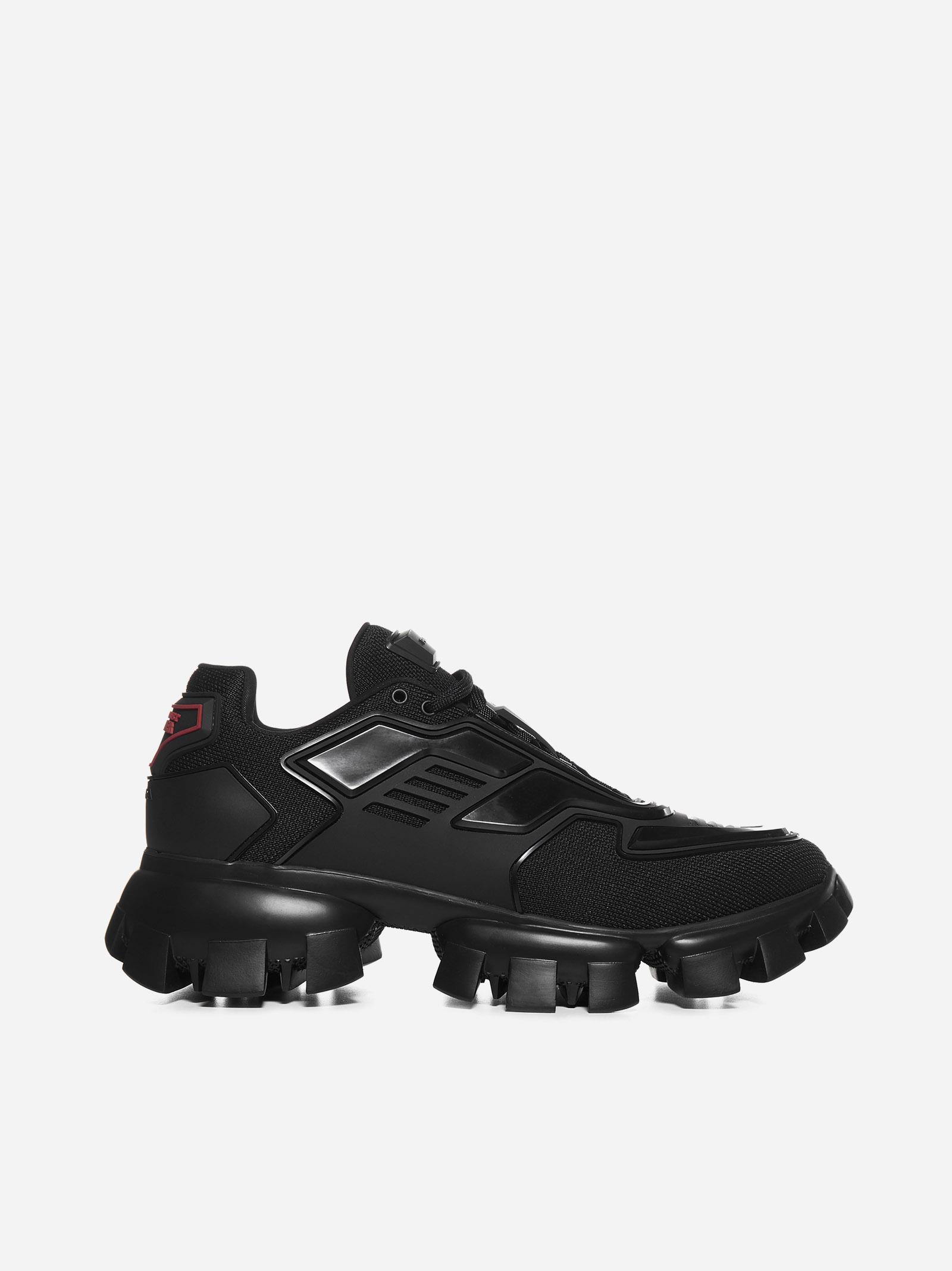 Prada Cloudbust Thunder Knit And Rubber Sneakers in Black for Men - Lyst