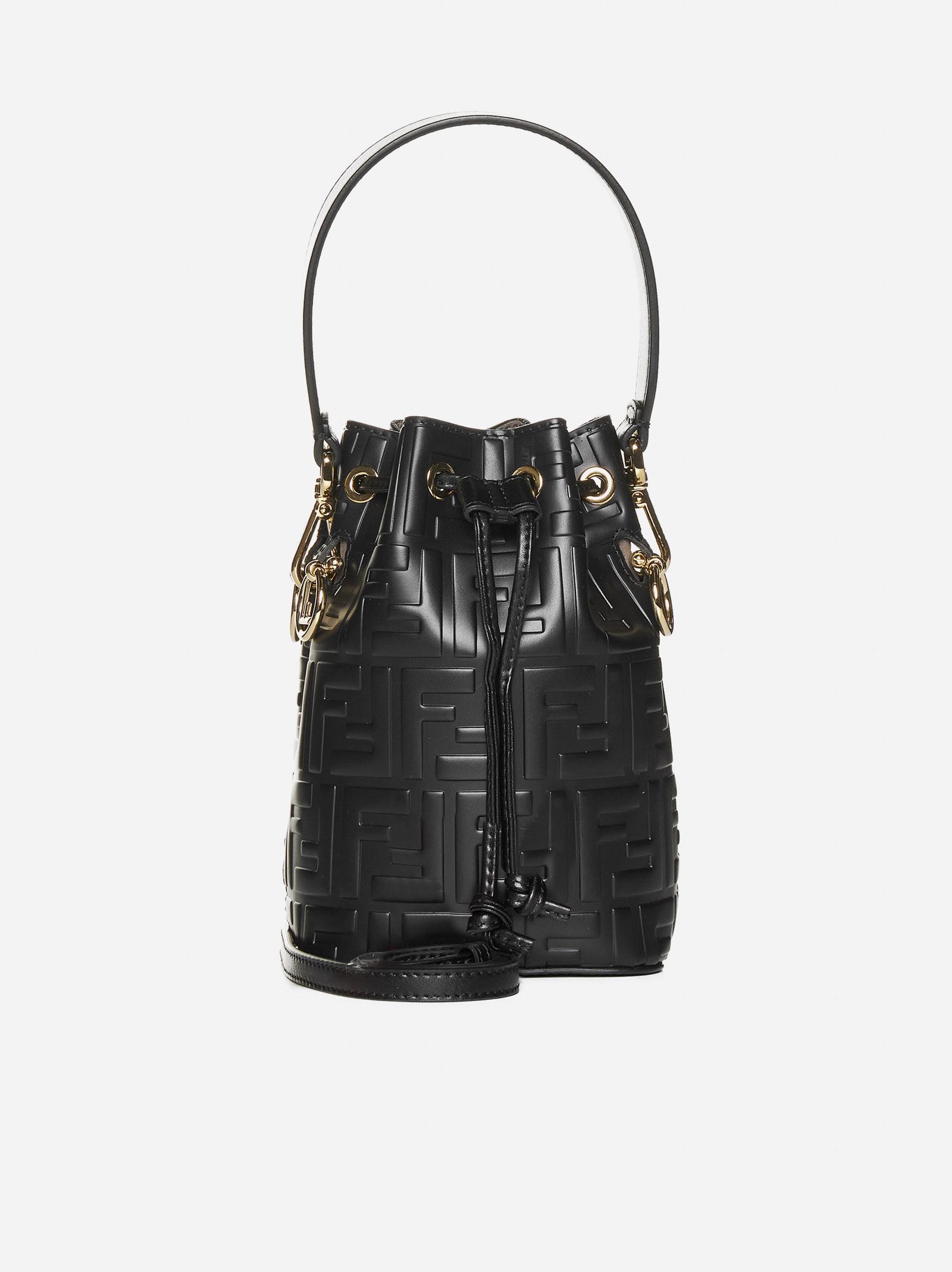 black Mon Tresor mini leather bag, FENDI