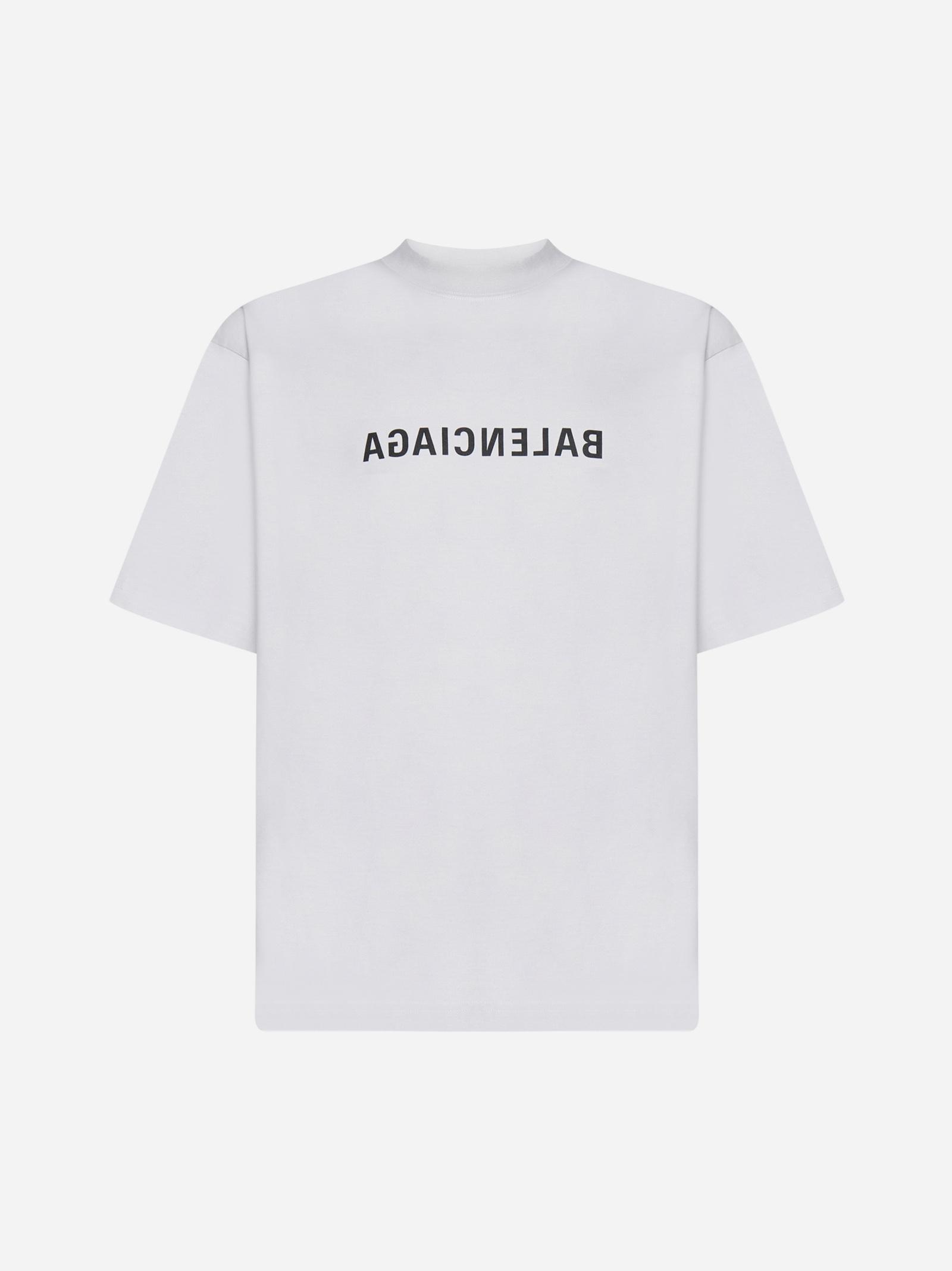 Balenciaga Logo Cotton T-shirt in White for Men | Lyst