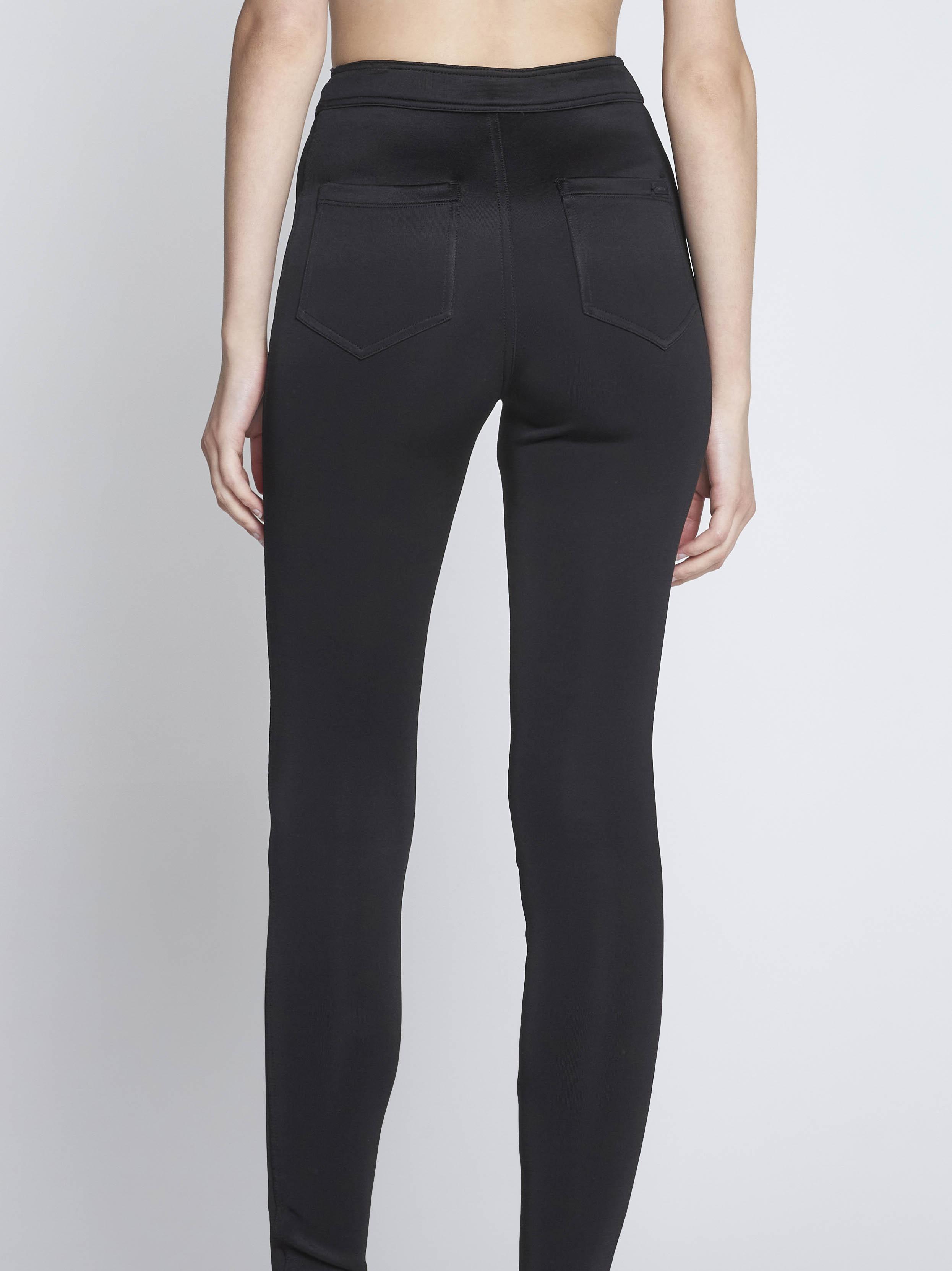 Slacks and Chinos Skinny trousers Womens Clothing Trousers Mugler Synthetic Viscose Jersey Cutout Flared Pants in Black 