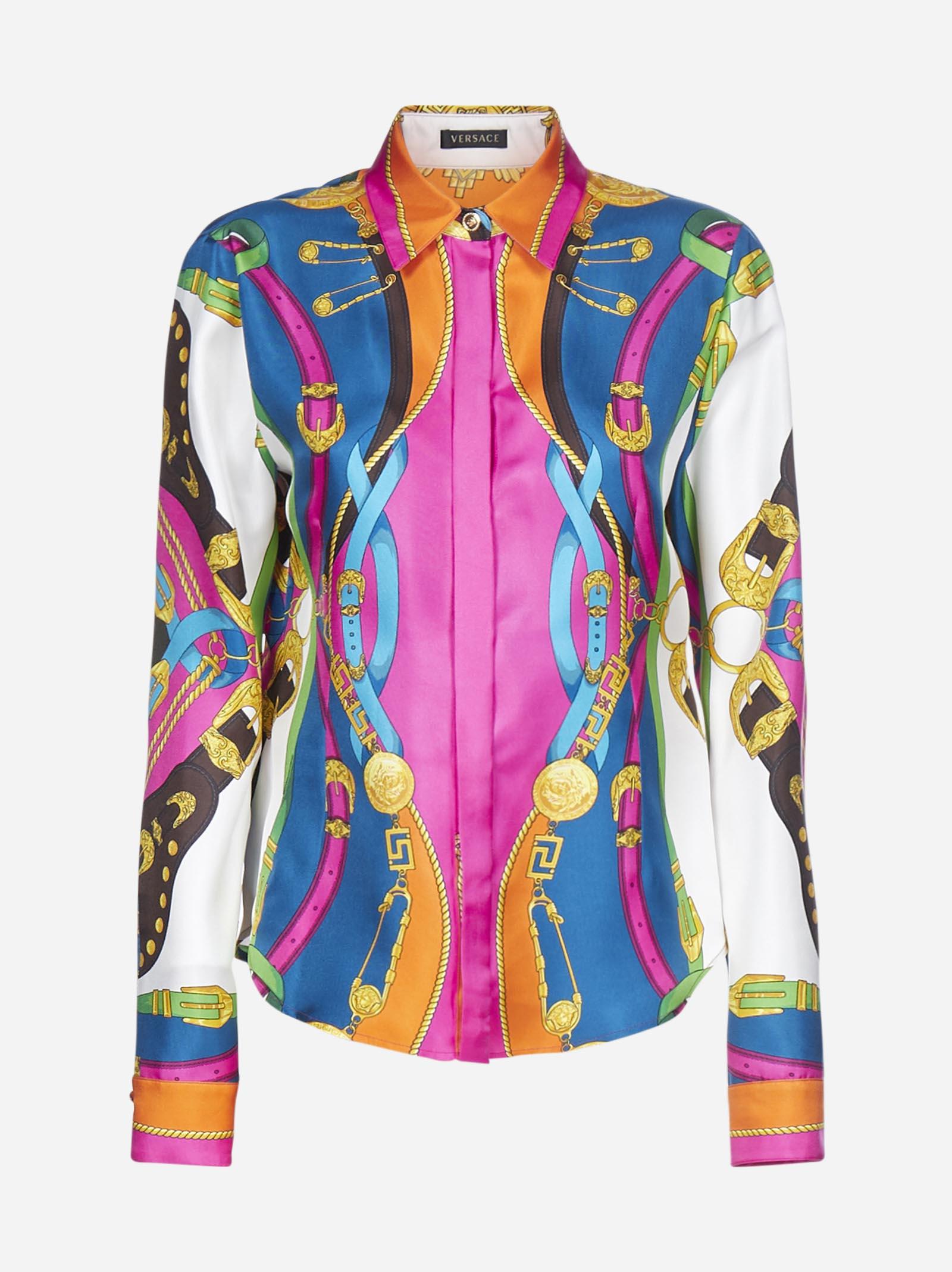 Versace Rodeo Barocco Print Silk Twill Shirt - Lyst