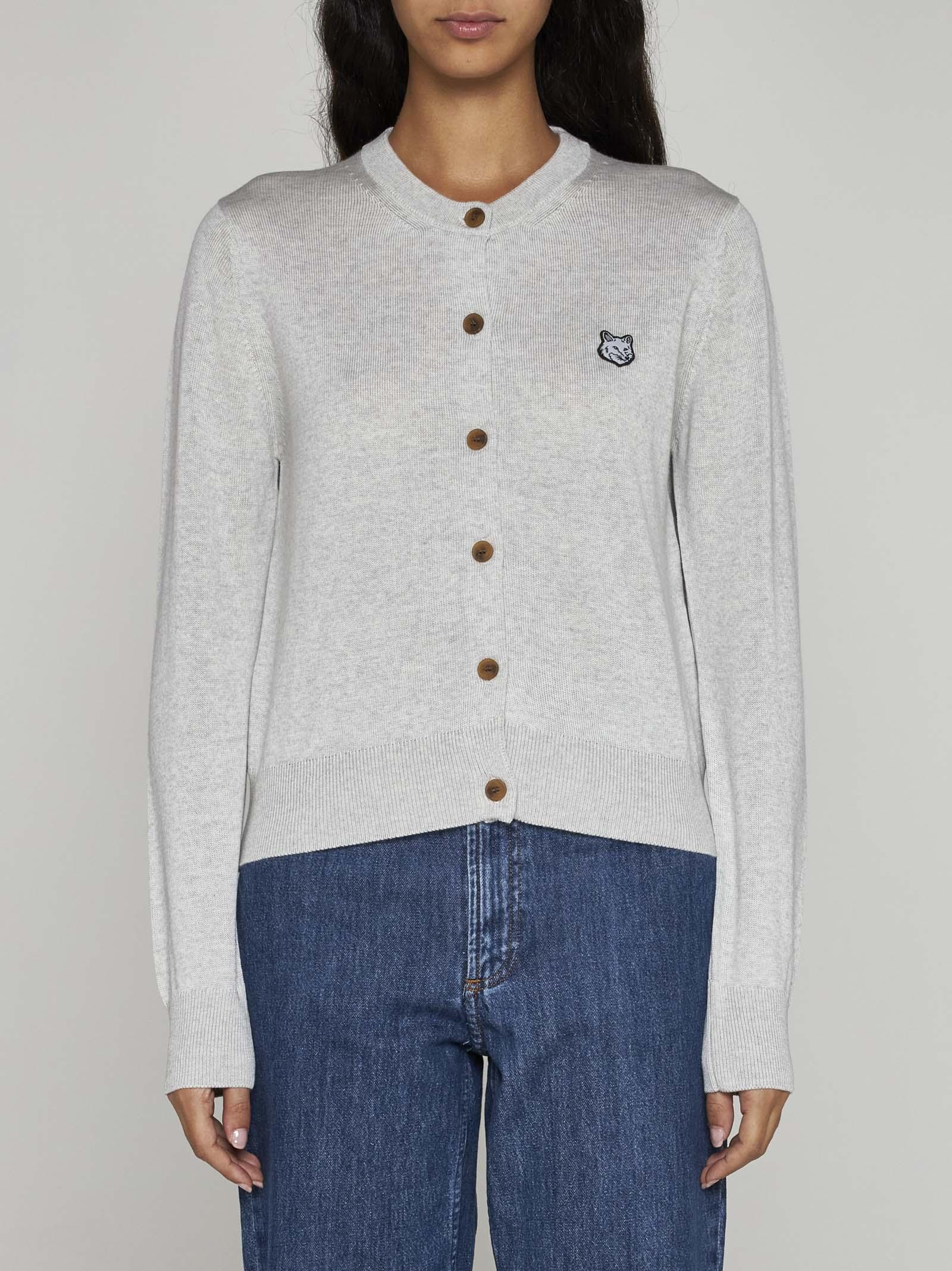 Maison kitsune merinos r neck cardigan sale