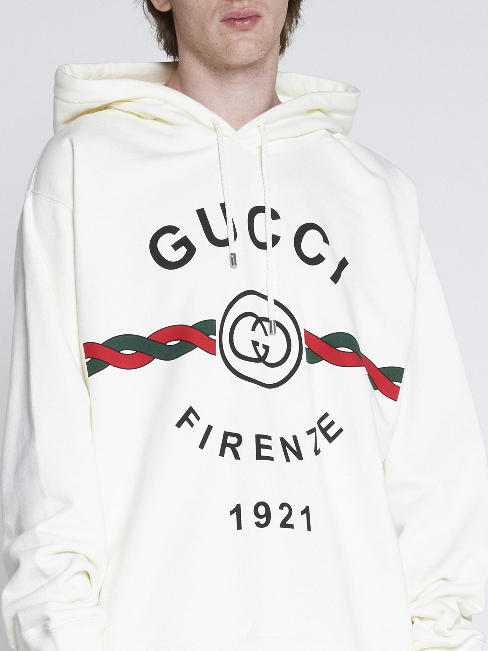 Convergeren lastig Verdwijnen Gucci Firenze 1921 Cotton Hoodie in White for Men | Lyst