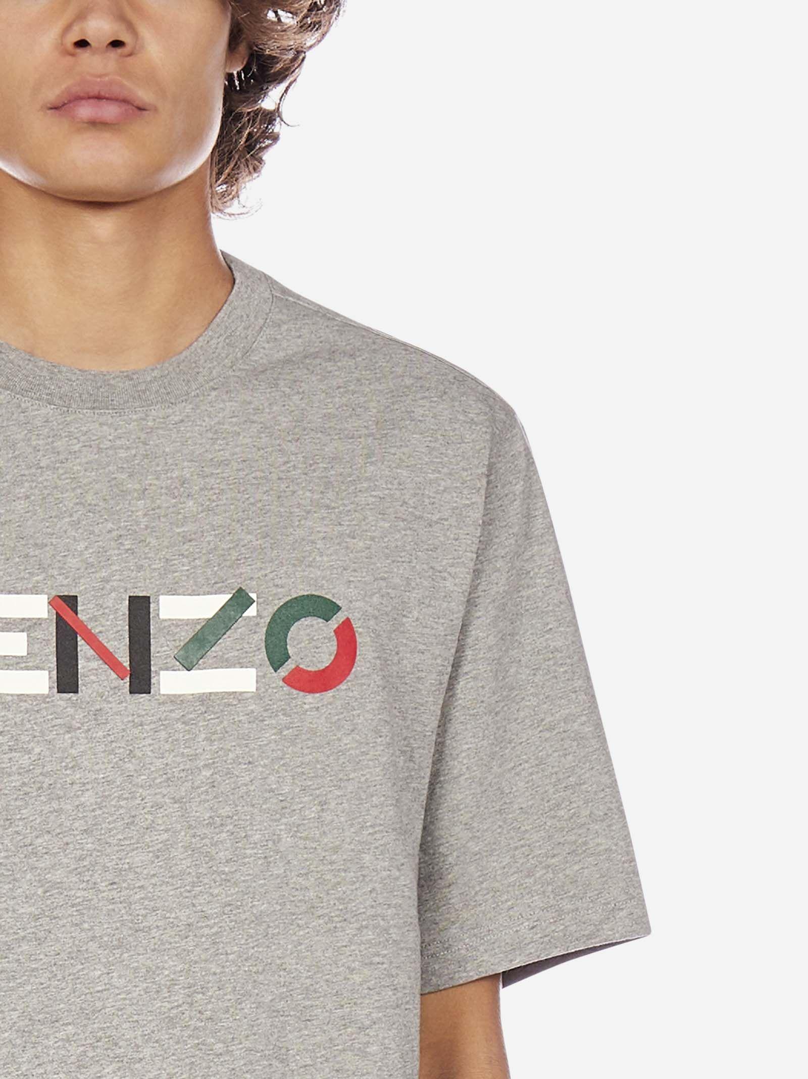 KENZO Logo Cotton Tshirt in Pearl Grey (Gray) for Men Lyst