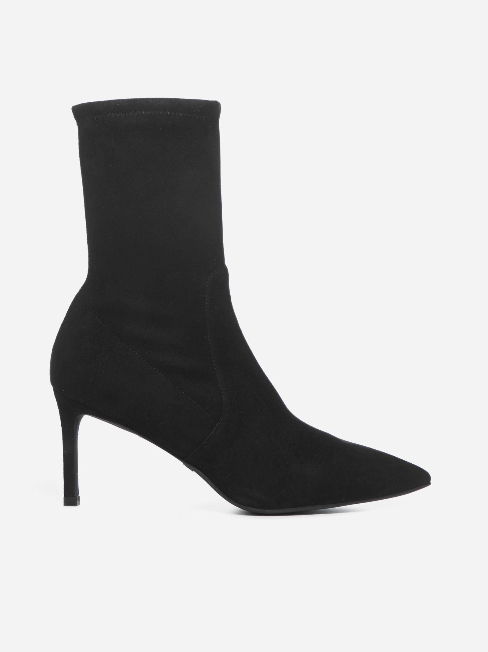stuart weitzman black wren 75 suede heeled ankle boots