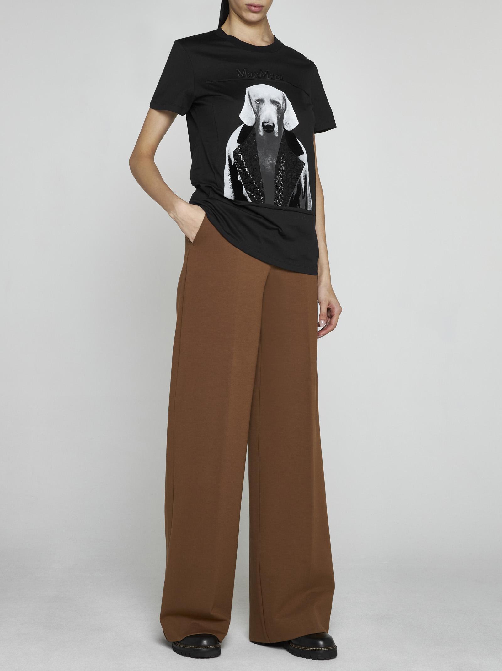 Max Mara Mm Dog Cotton T-shirt in Black | Lyst