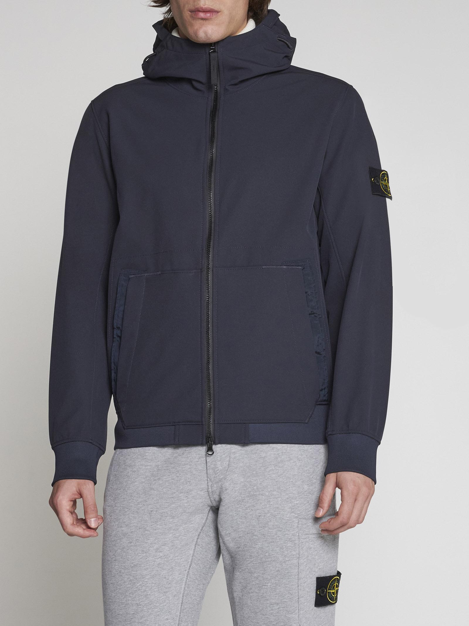 Stone Island Technical Fabric Hooded Jacket in Blue for Men | Lyst