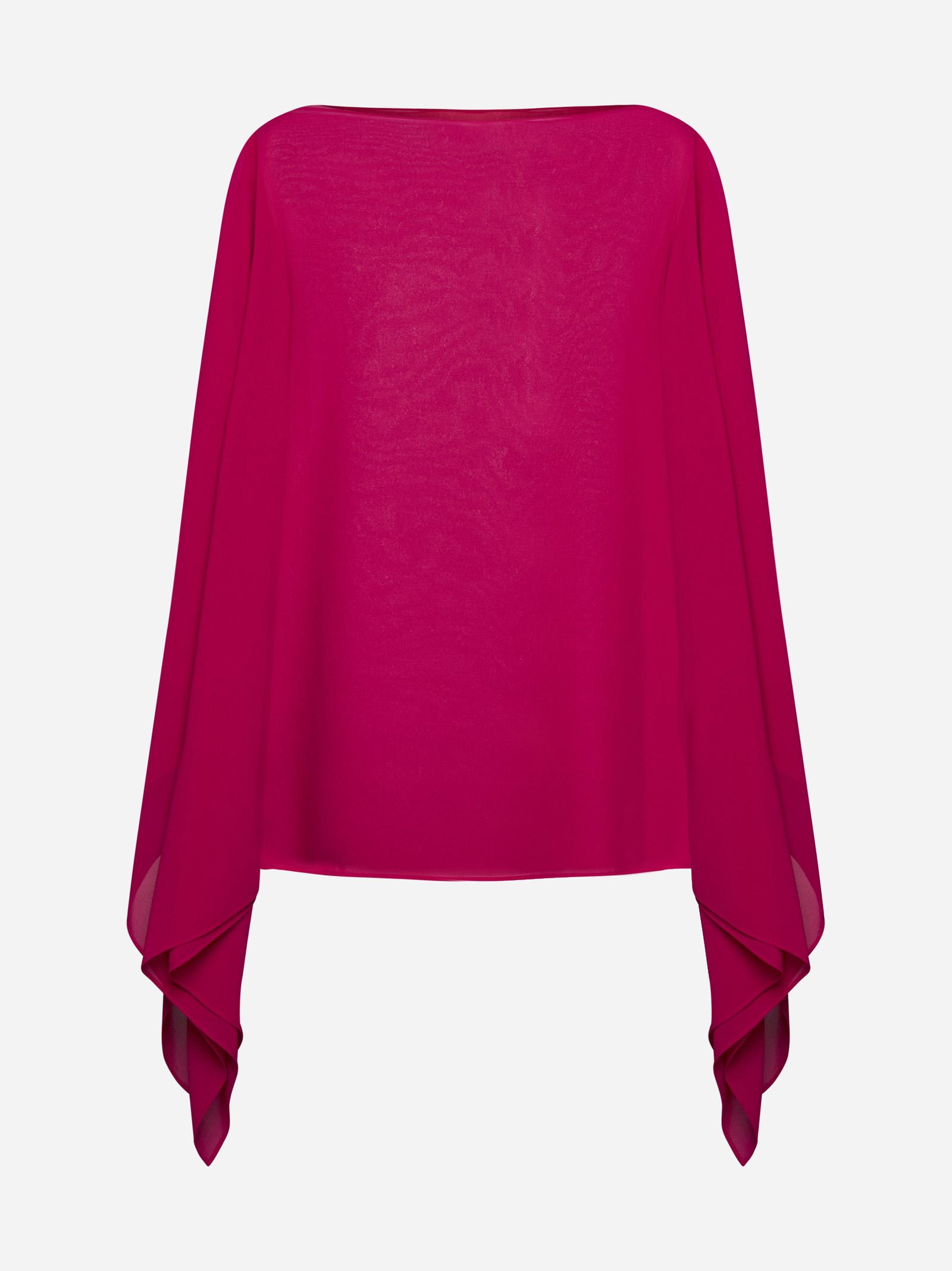Blanca Vita Phiox Crepe Poncho in Red | Lyst