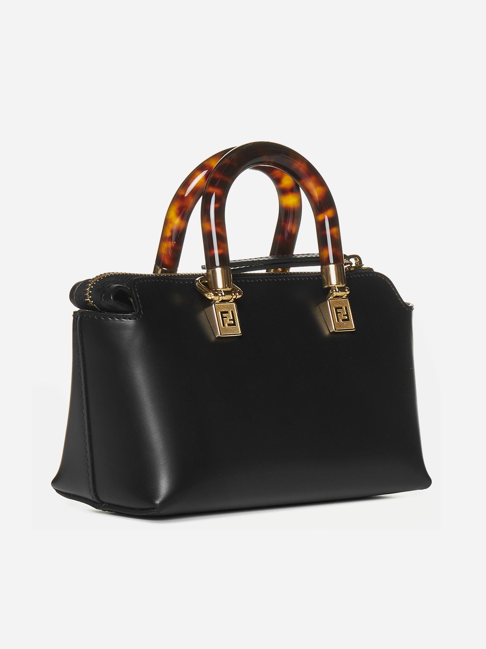 Fendi By The Way Mini Raffia Tote Bag in Black | Lyst