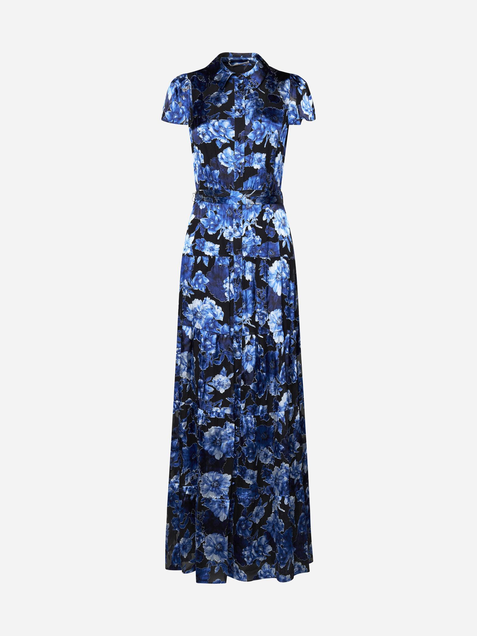 Alice + Olivia Miranda Print Silk-blend Maxi Dress in Blue | Lyst