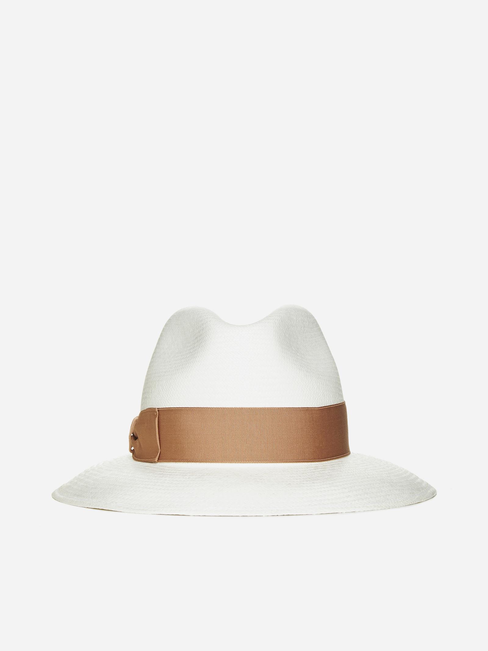 Borsalino Fine Large Brim Panama Hat in White | Lyst