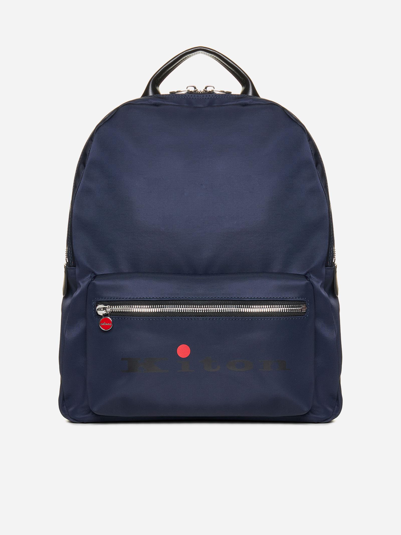 Kiton Logo Nylon Backpack in Blue for Men Lyst