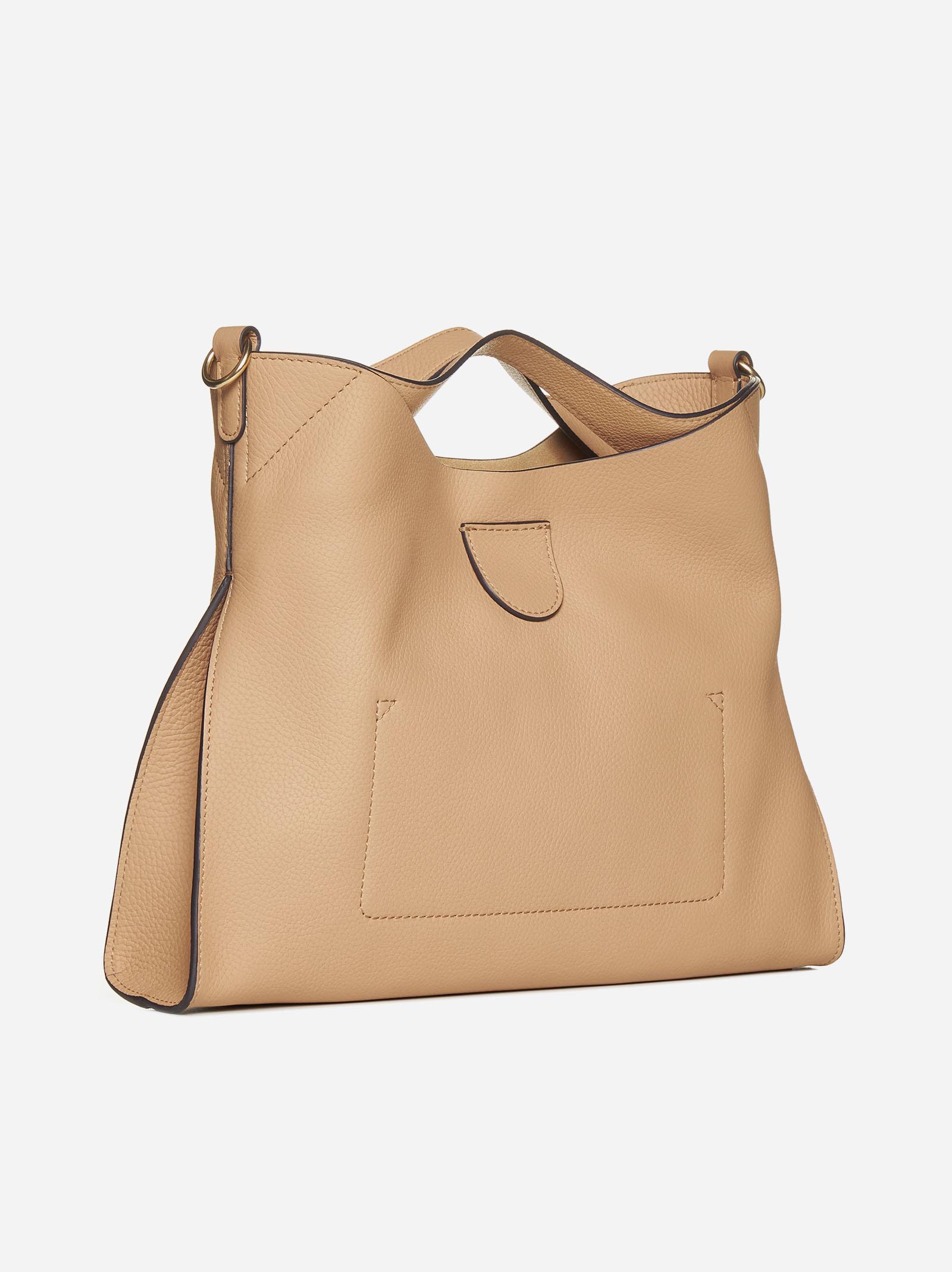 Longchamp Le Pliage Medium Cuir Tan Leather Shoulder Bag