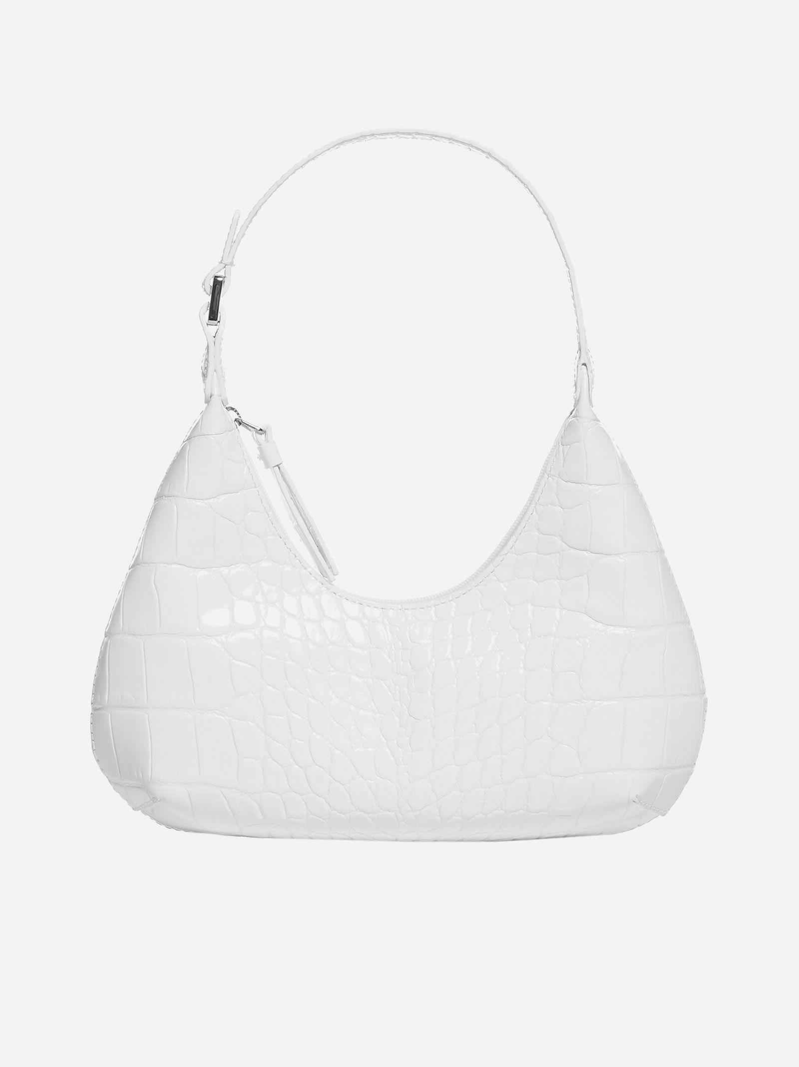 BY FAR Baby Amber Croco Embossed Shoulder Bag in White Lyst