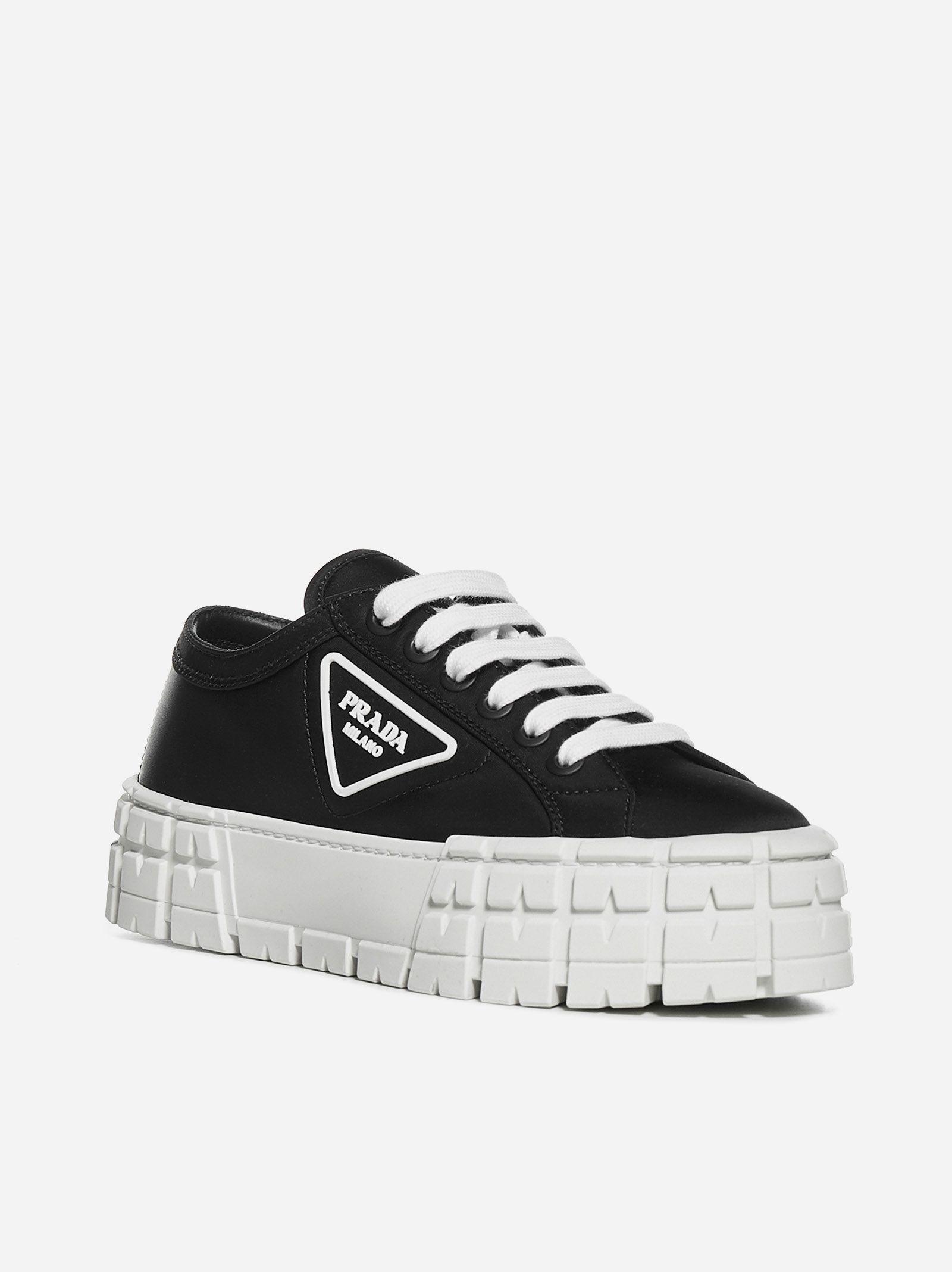 Prada Double Wheel Low Trainers in Black | Lyst