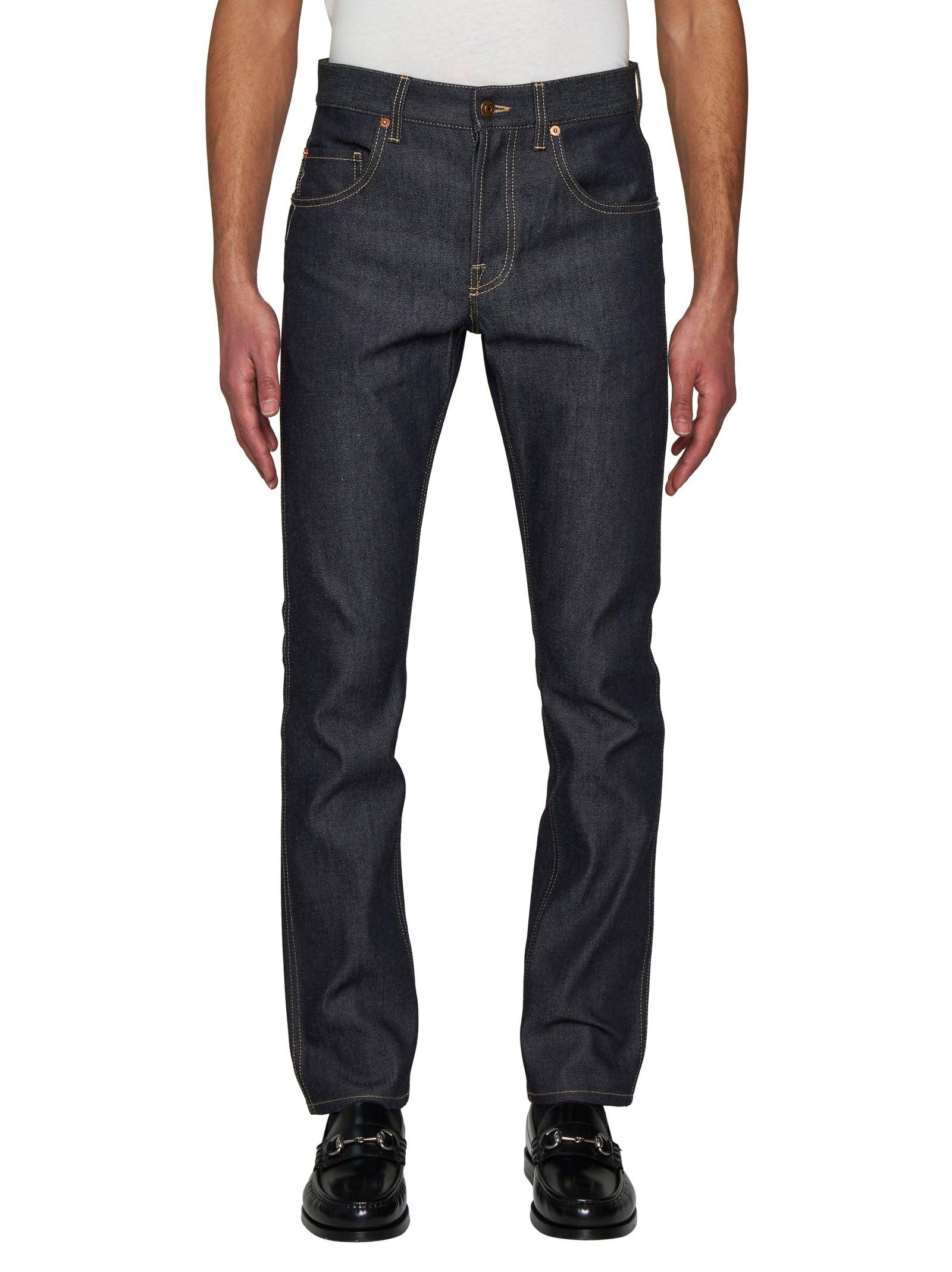 Gucci Back Horsebit Jeans in Blue for Men | Lyst