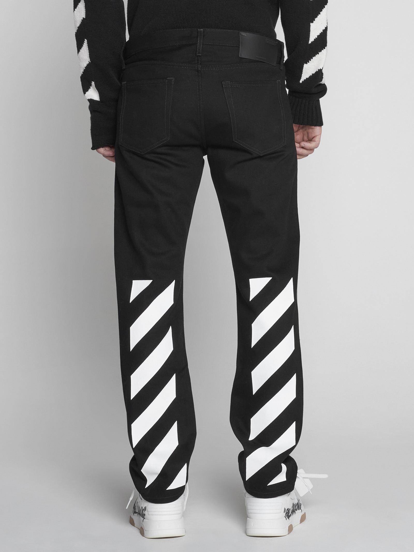 Off-White c/o Virgil Abloh Diag Tab Slim Jeans in Black for Men | Lyst