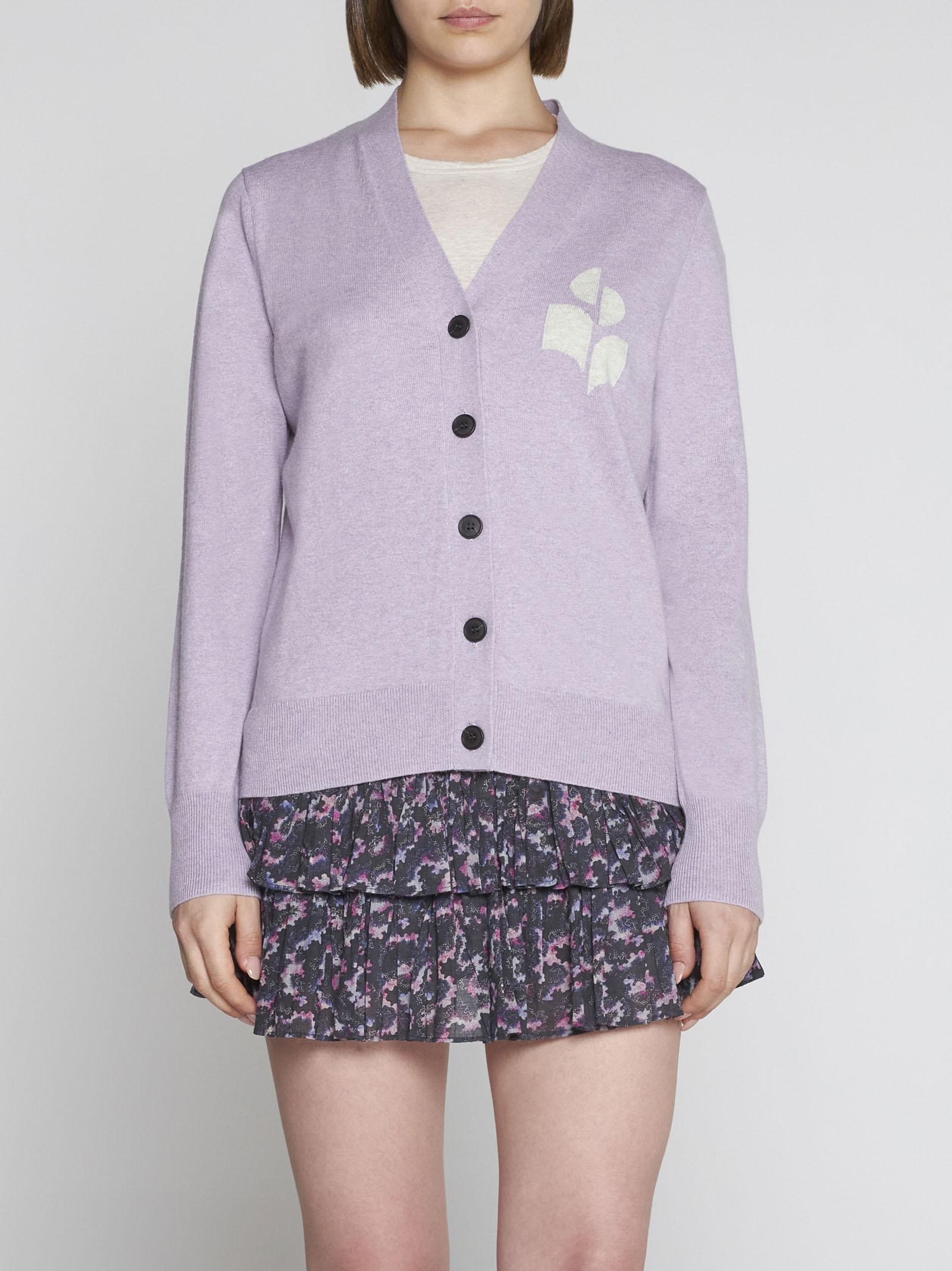 Étoile Isabel Marant Karin Wool And Cotton Cardigan in Purple | Lyst