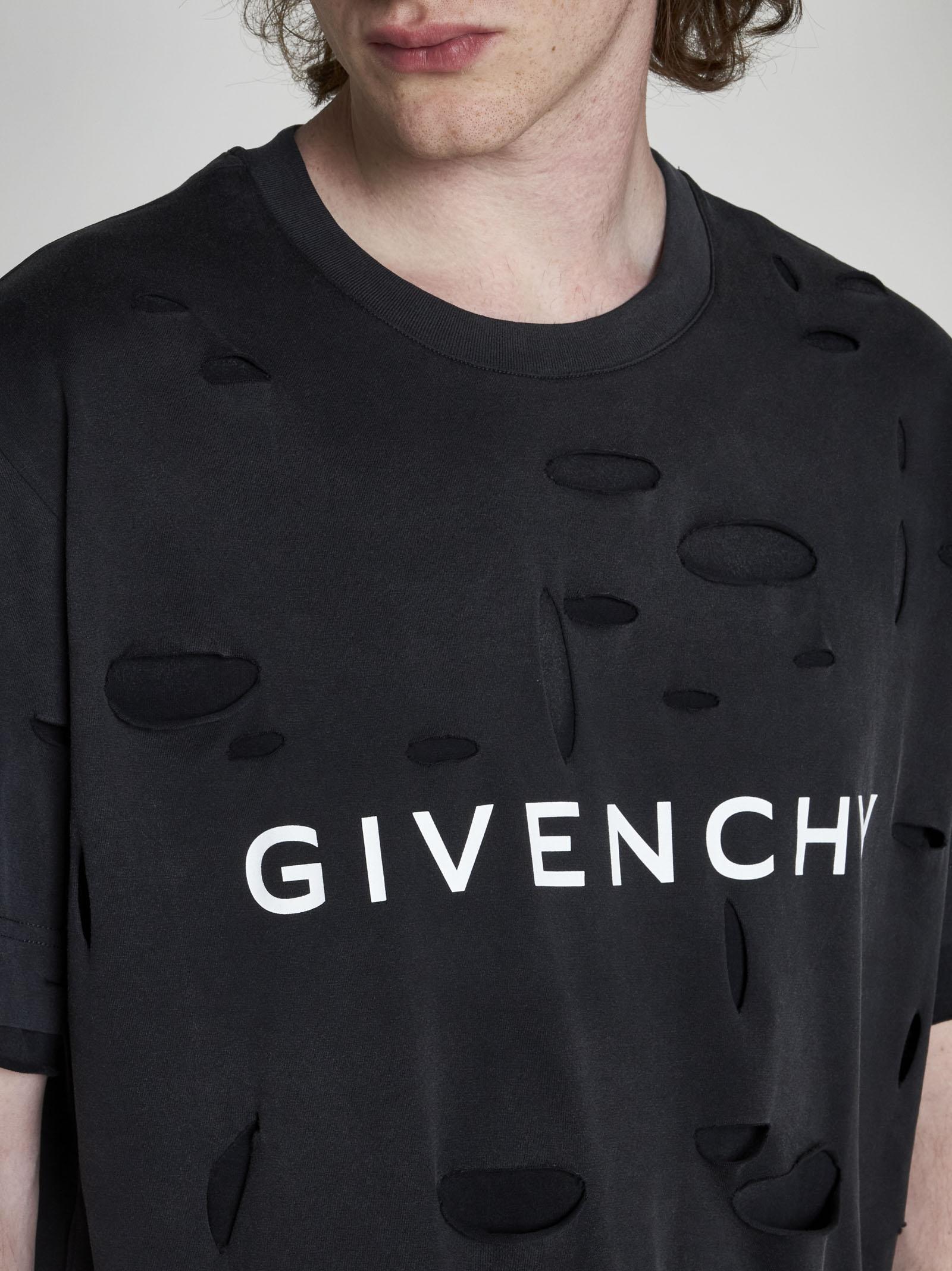 Givenchy Logo Double-layered Cotton T-shirt in Black for Men | Lyst