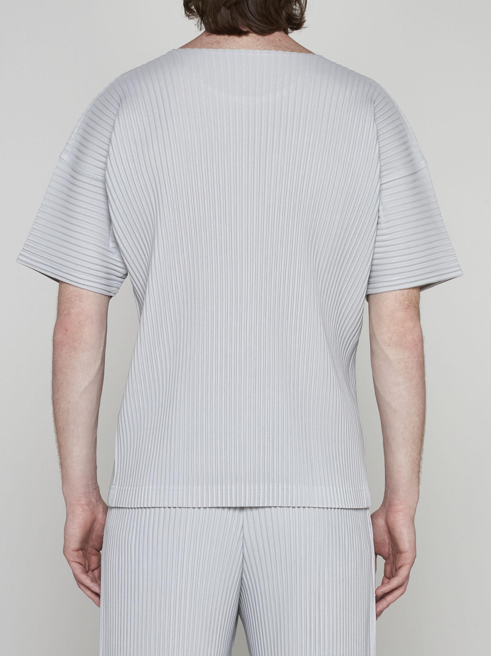 Homme Plissé Issey Miyake Pleated Fabric T-shirt in White for Men | Lyst