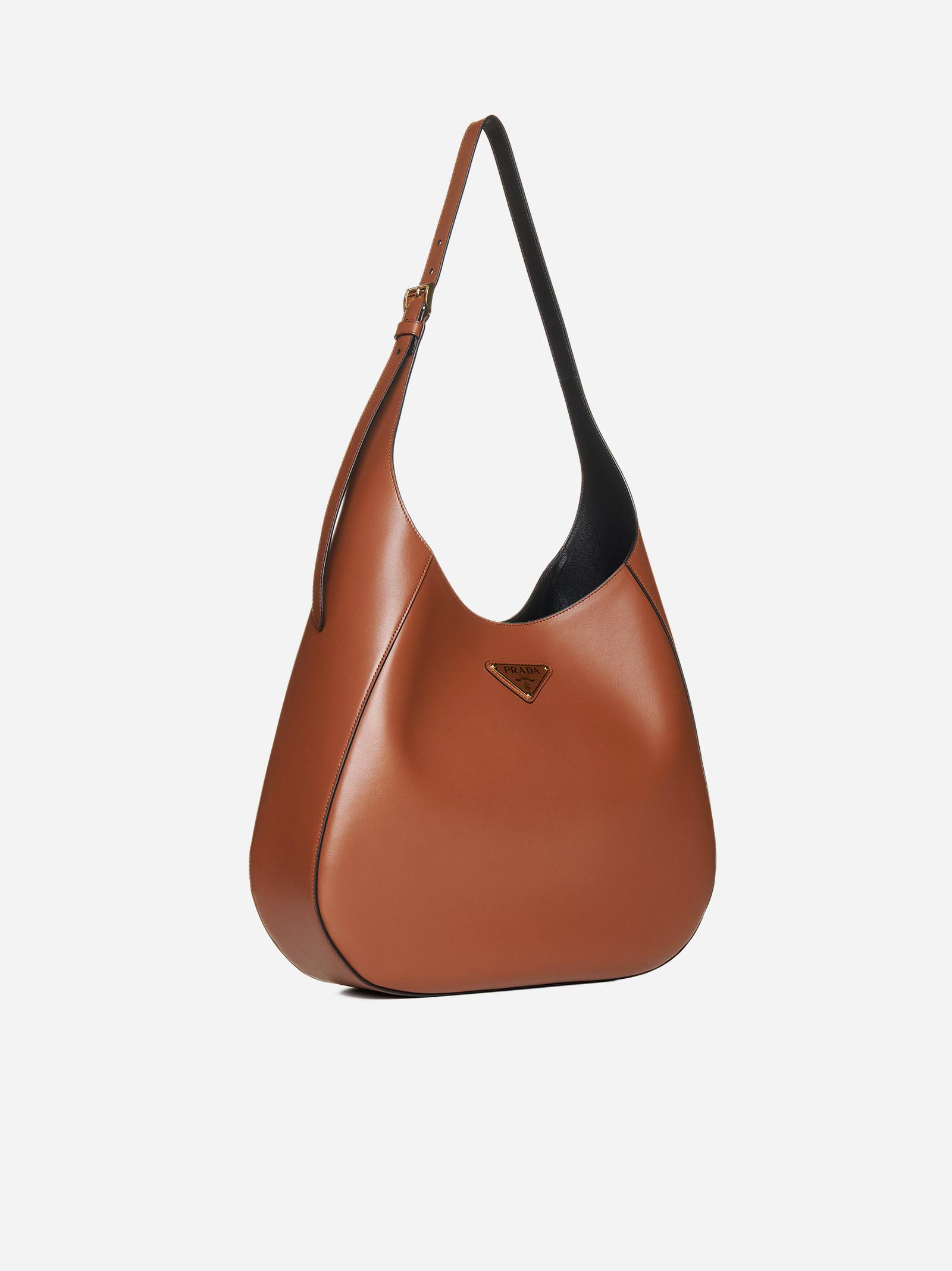 Prada Large Leather Shoulder Bag in Brown Lyst UK