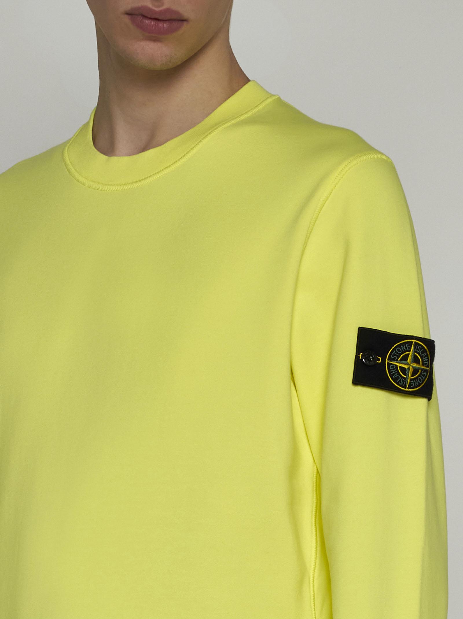 Stone Island Cotton Sweatshirt in Yellow for Men | Lyst