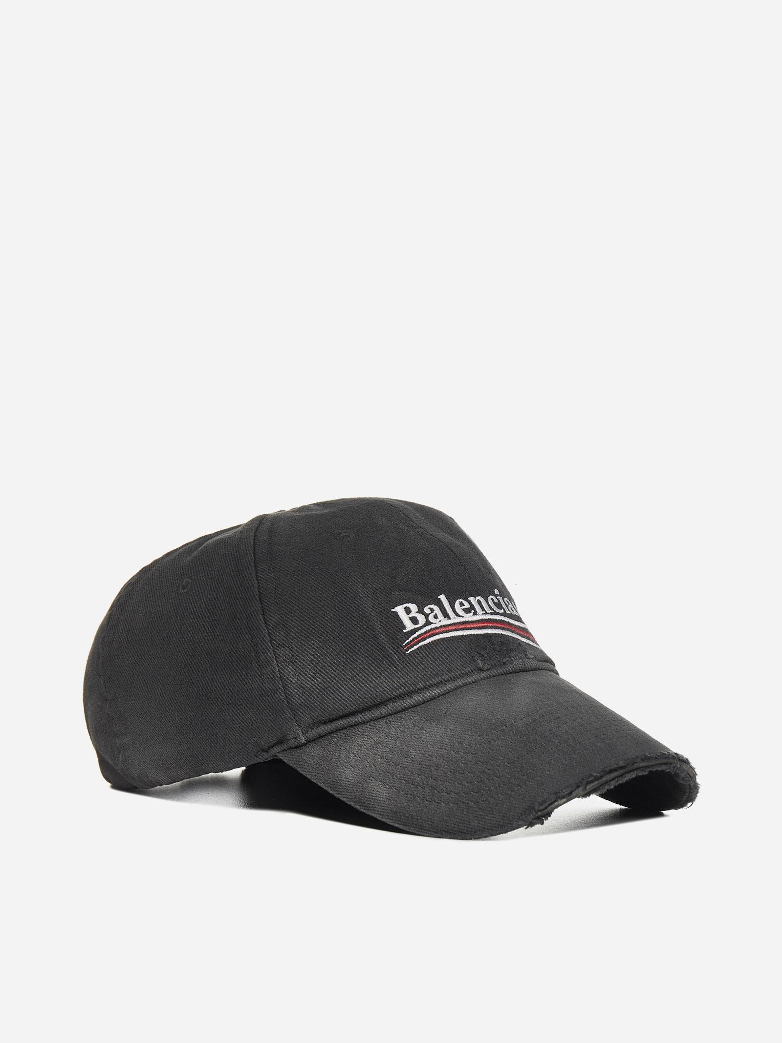 Balenciaga Political Campaign Destroyed Cotton Logo Cap in Black for Men |  Lyst