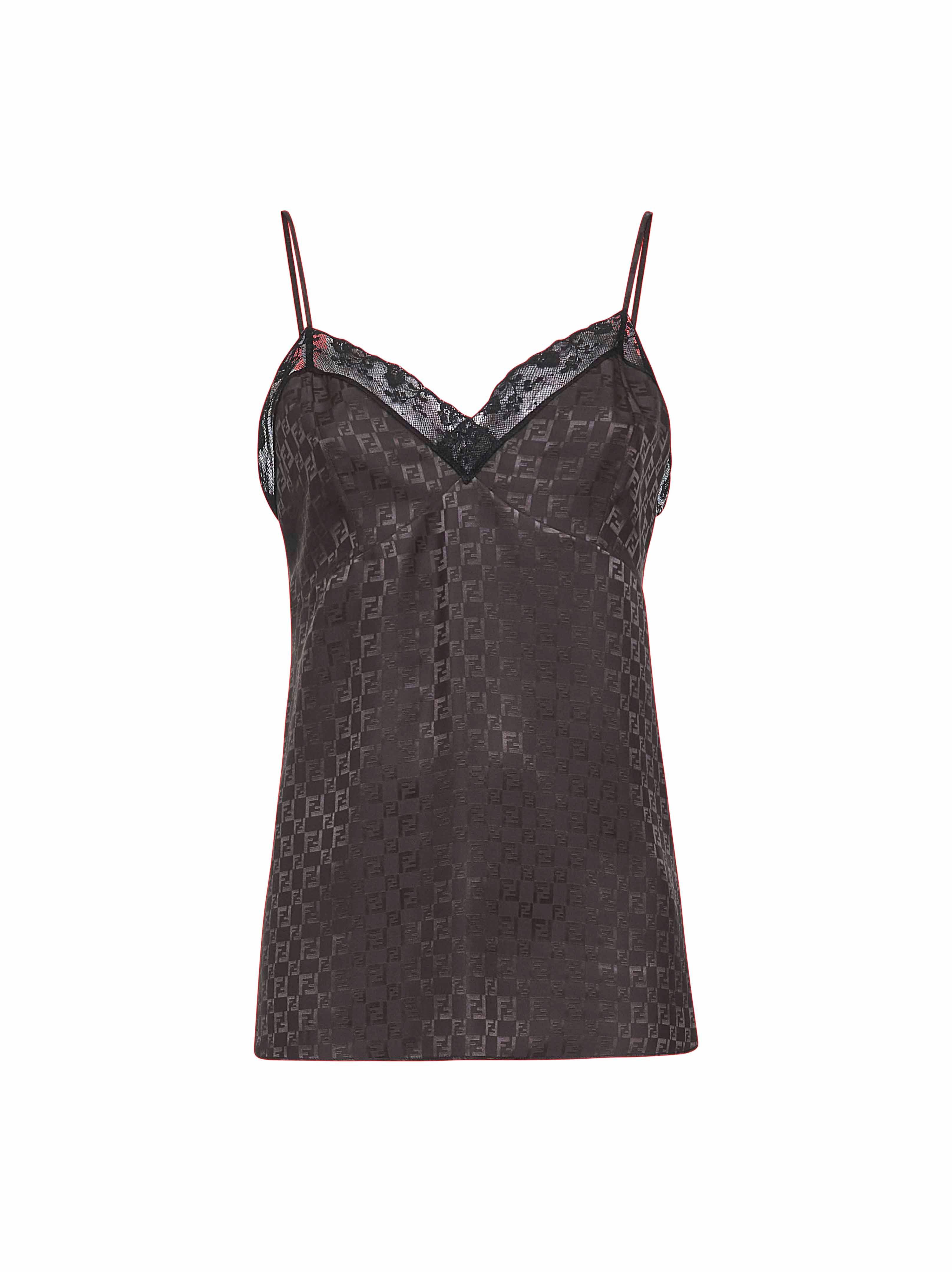 FENDI ブラック タンクトップ　インナー　Tシャツ　38 S M FENDI ブラック タンクトップ インナー Tシャツ 38 S M