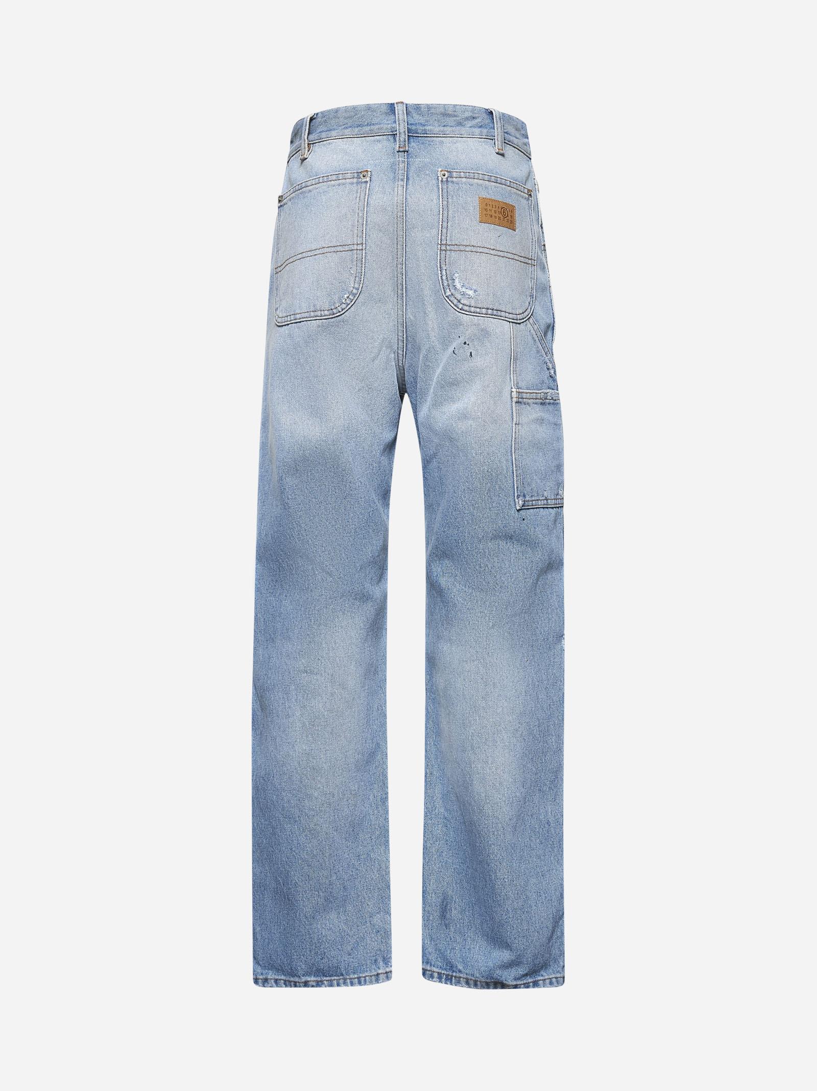 Mm6 By Maison Margiela Light Blue Distressed Relaxed-Fit MM6