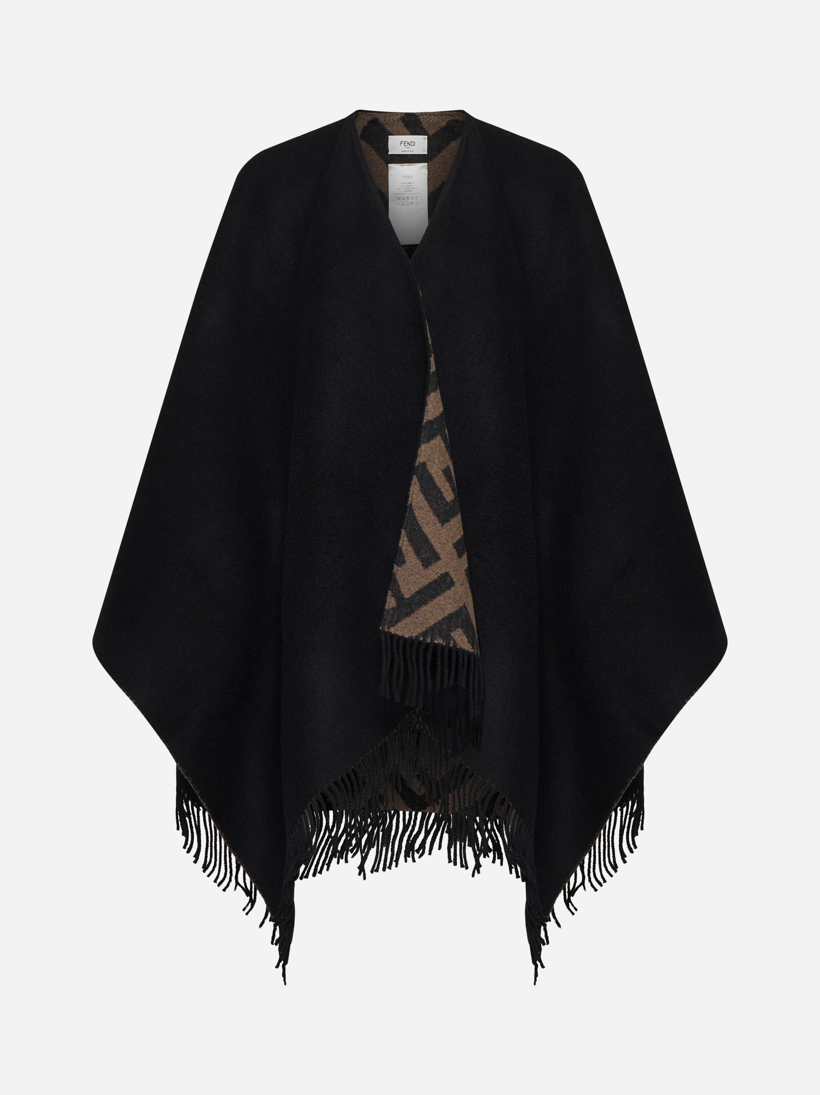 Fendi poncho black and white hot sale
