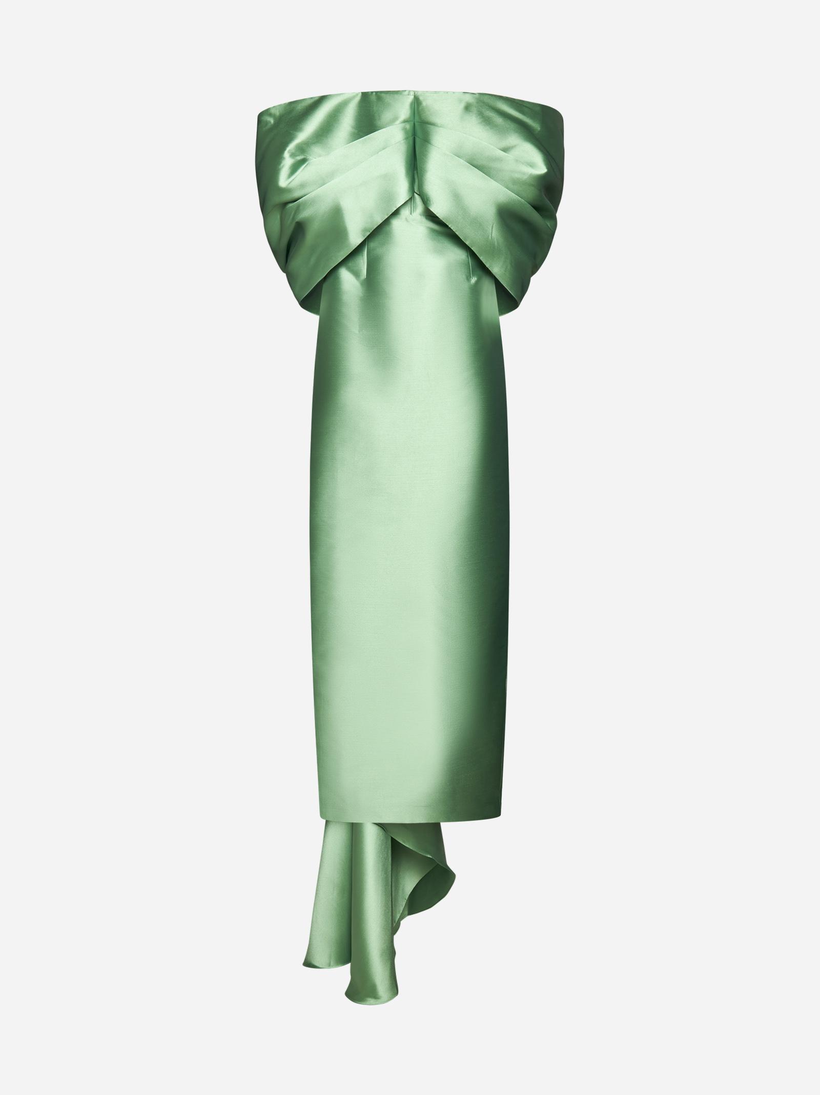 solace green dress Solace London Mirabelle Micro Pleated Long Sleeve Maxi Dress UK 12 - BOPF main image 0