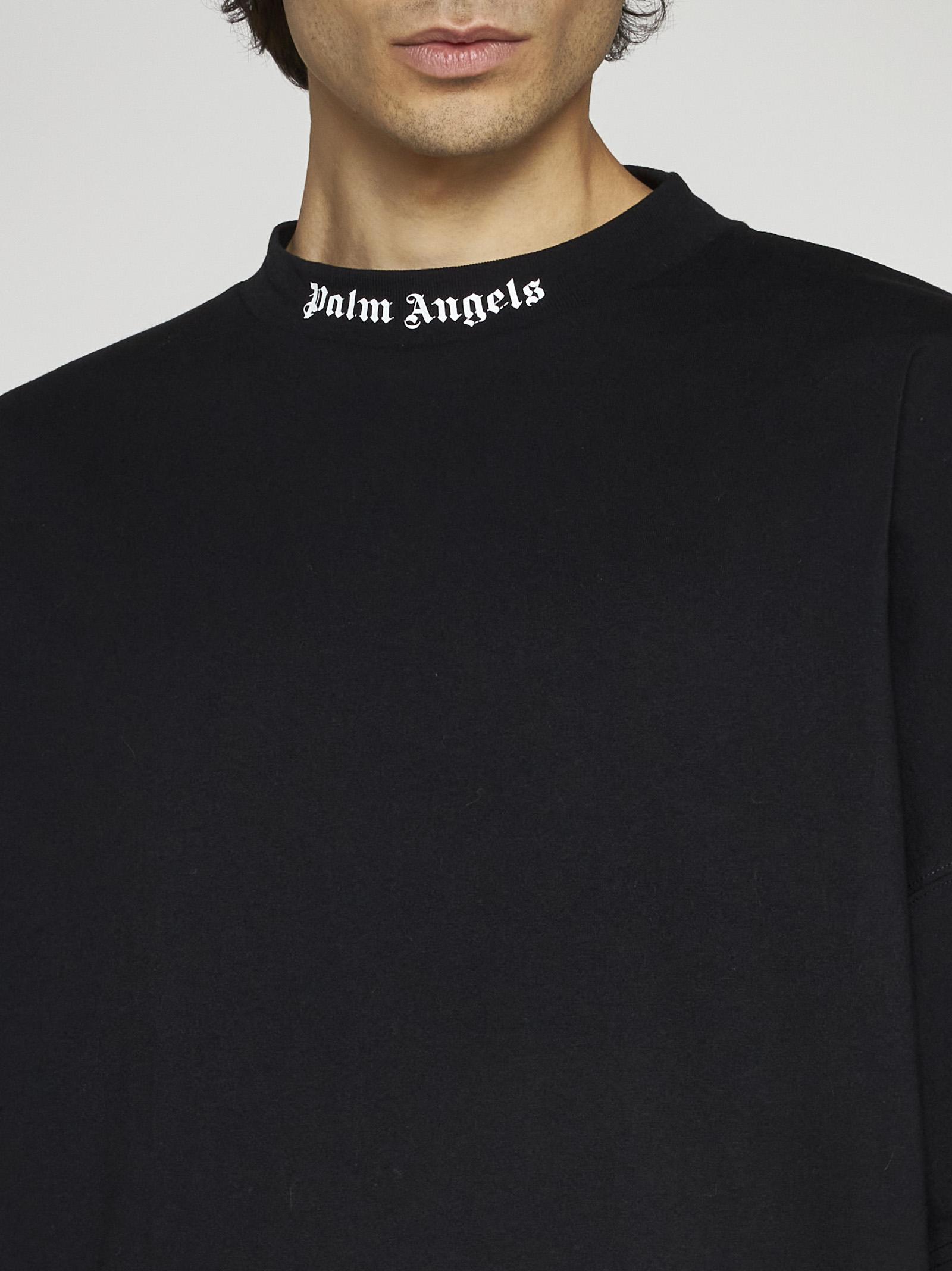 Palm Angels Logo Cotton Oversized T-shirt in Black for Men | Lyst
