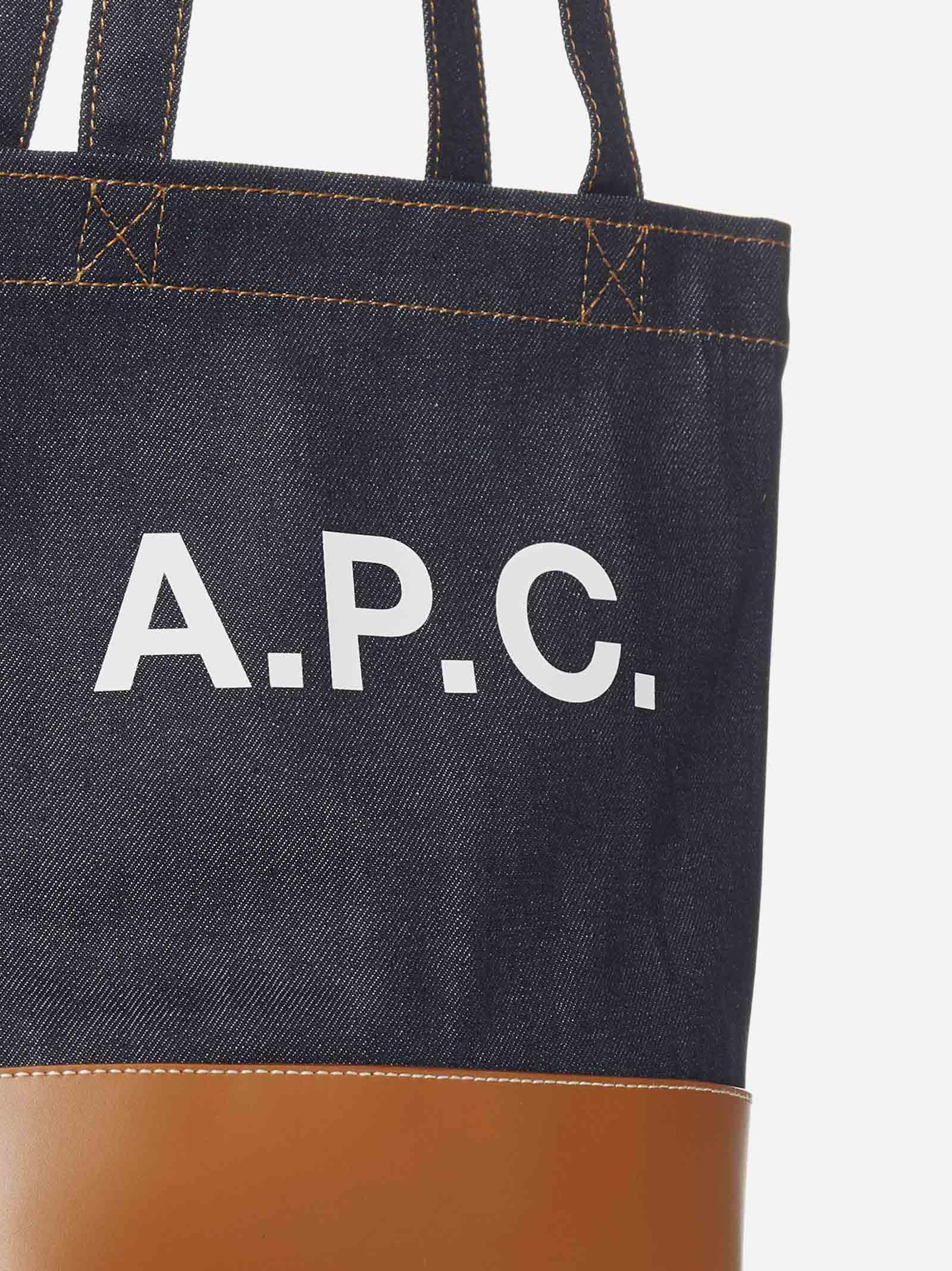 A.P.C. Axel Denim Small Tote Bag in Black | Lyst