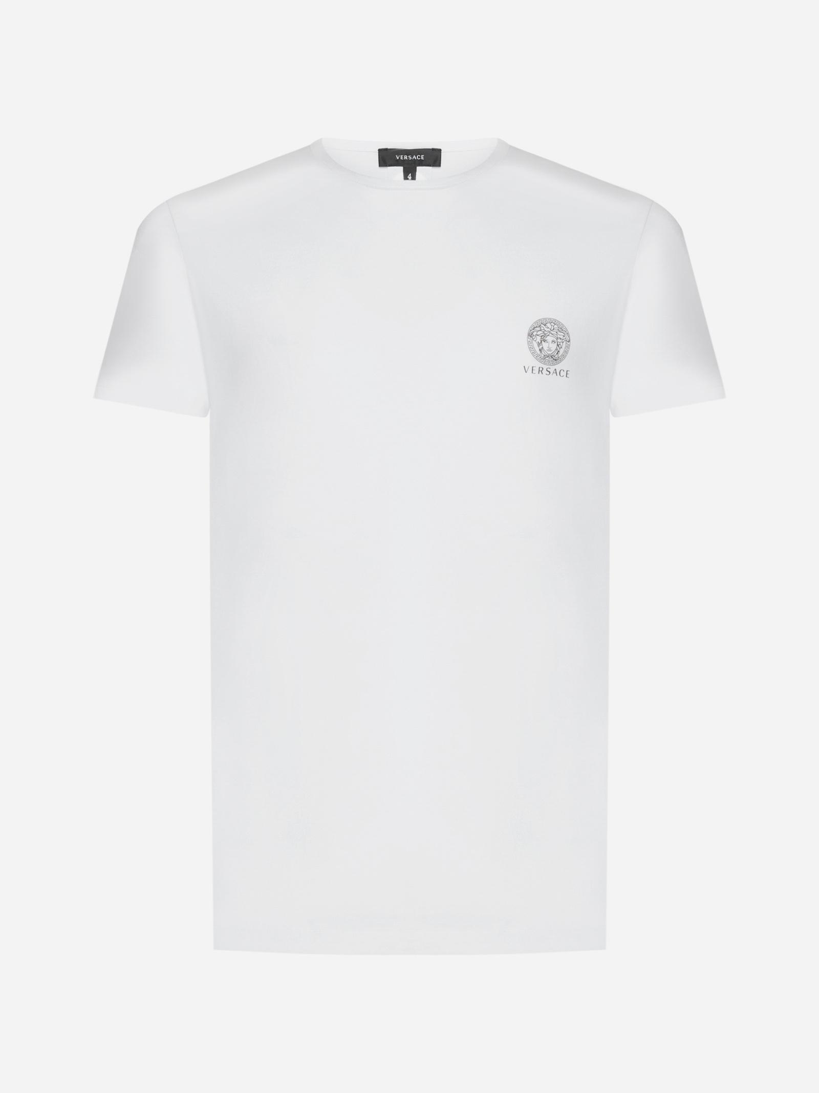 Versace Medusa Cotton T-shirt in White for Men | Lyst