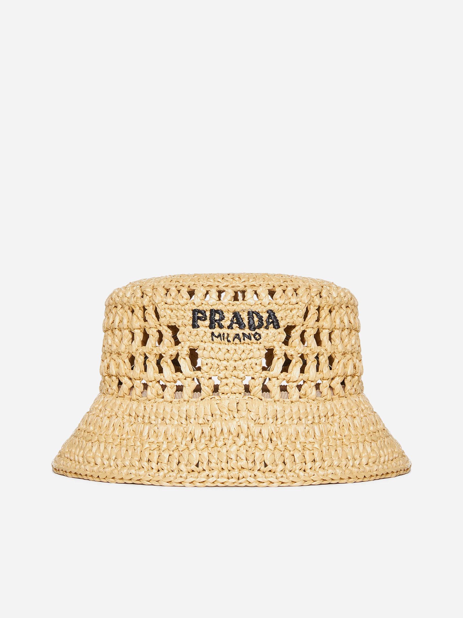 Prada Beige crochet bucket hat