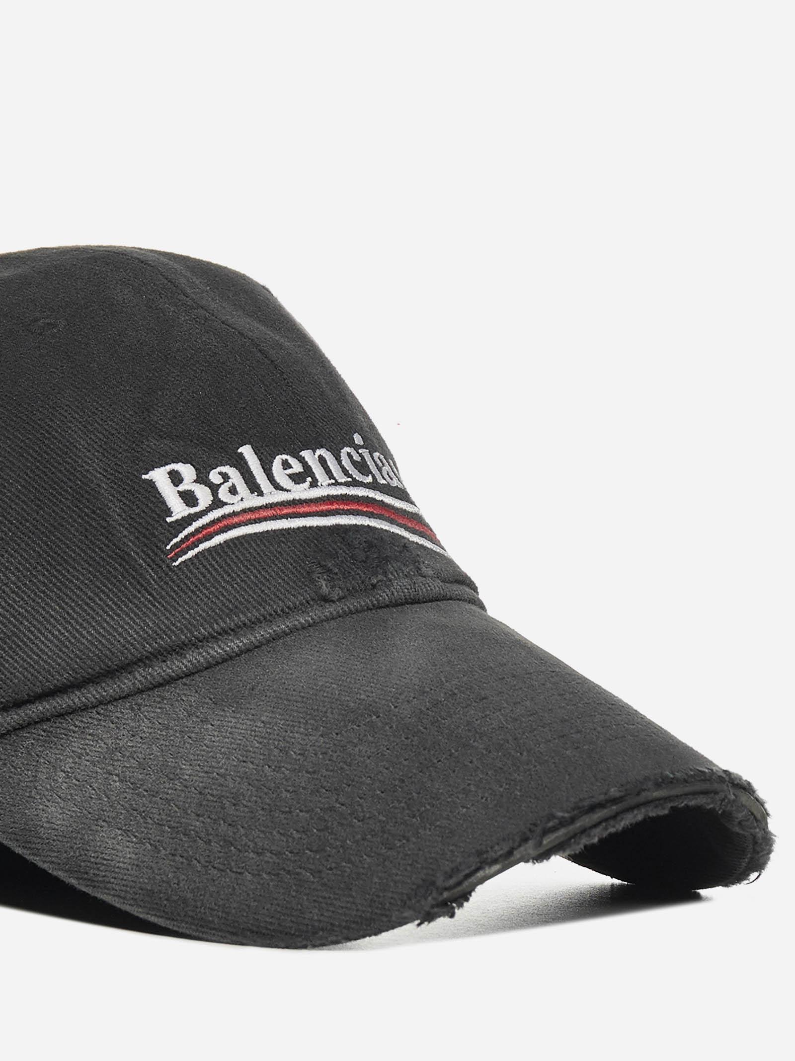 Balenciaga Political Campaign Destroyed Cotton Logo Cap in Black for Men |  Lyst