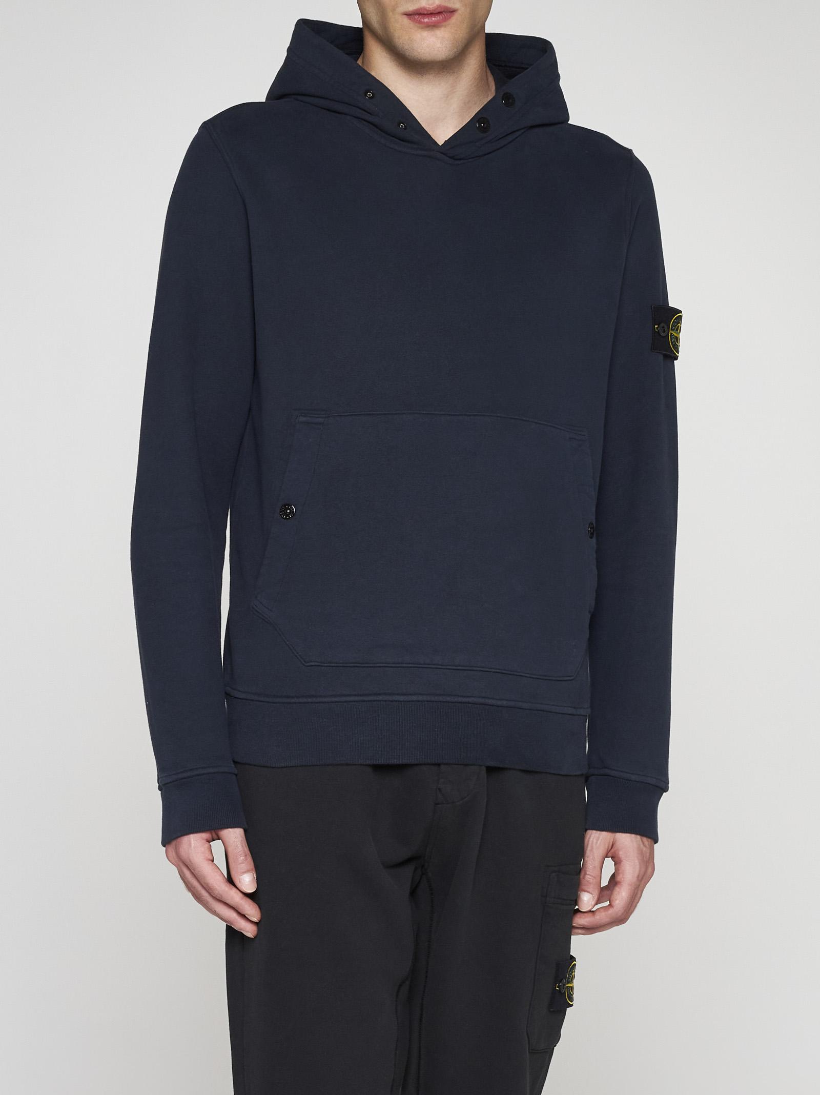 Stone Island Cotton Hoodie in Blue for Men | Lyst
