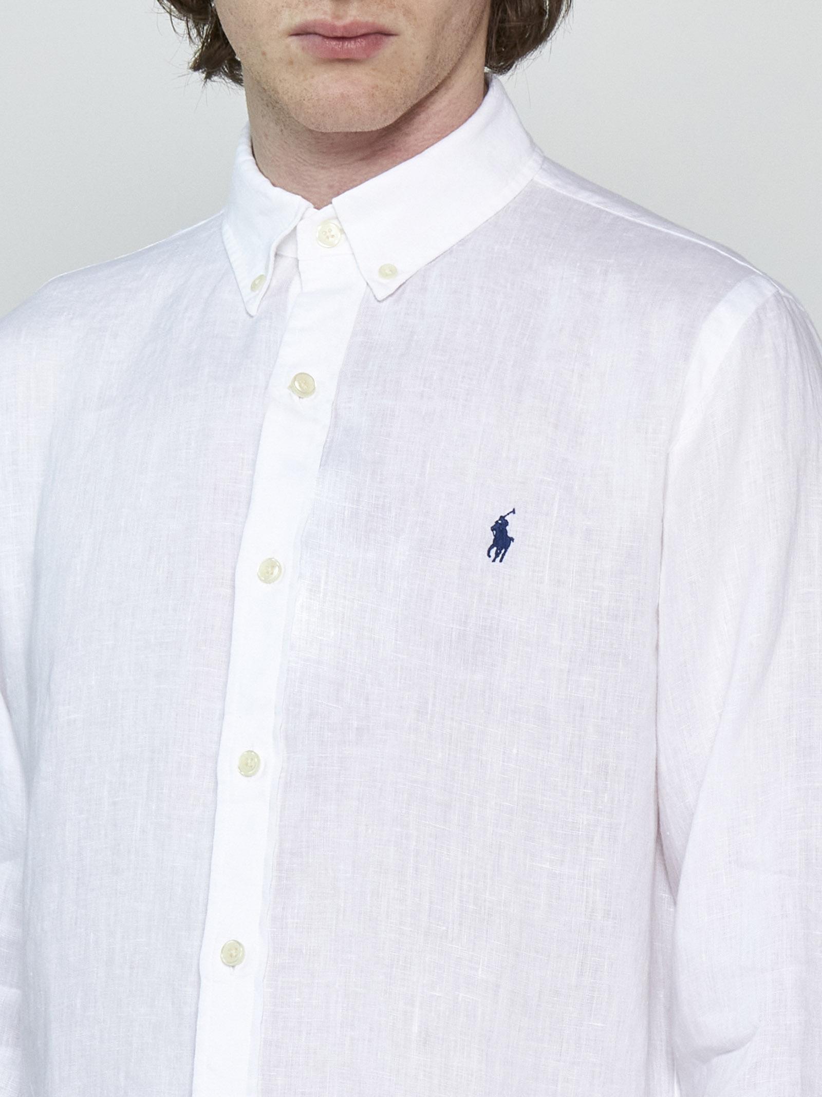 Polo Ralph Lauren Logo Linen Shirt in White for Men | Lyst